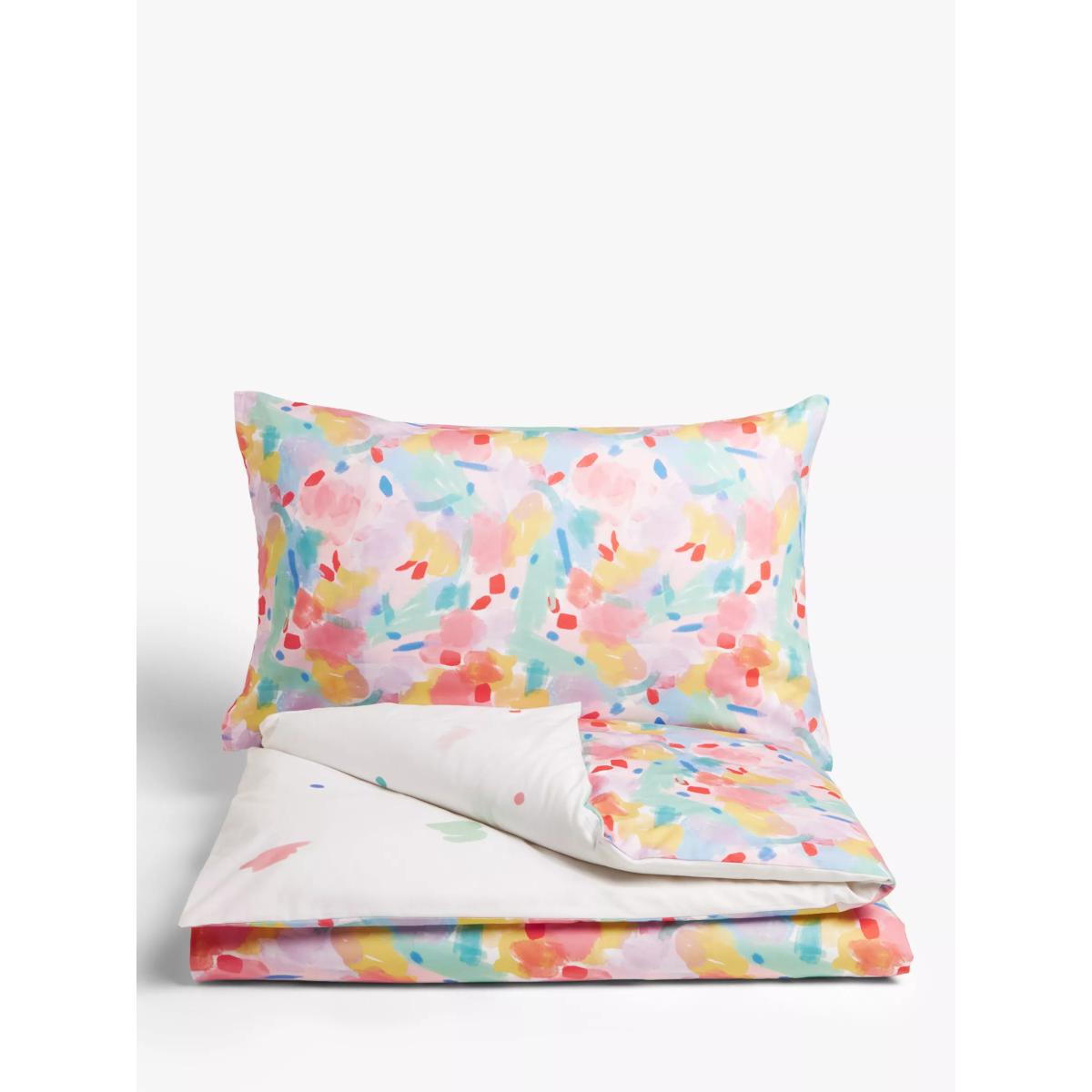little home at John Lewis Confetti Fairy Print Cotton Single Duvet Cover and Pillowcase Set, Multi – image 3