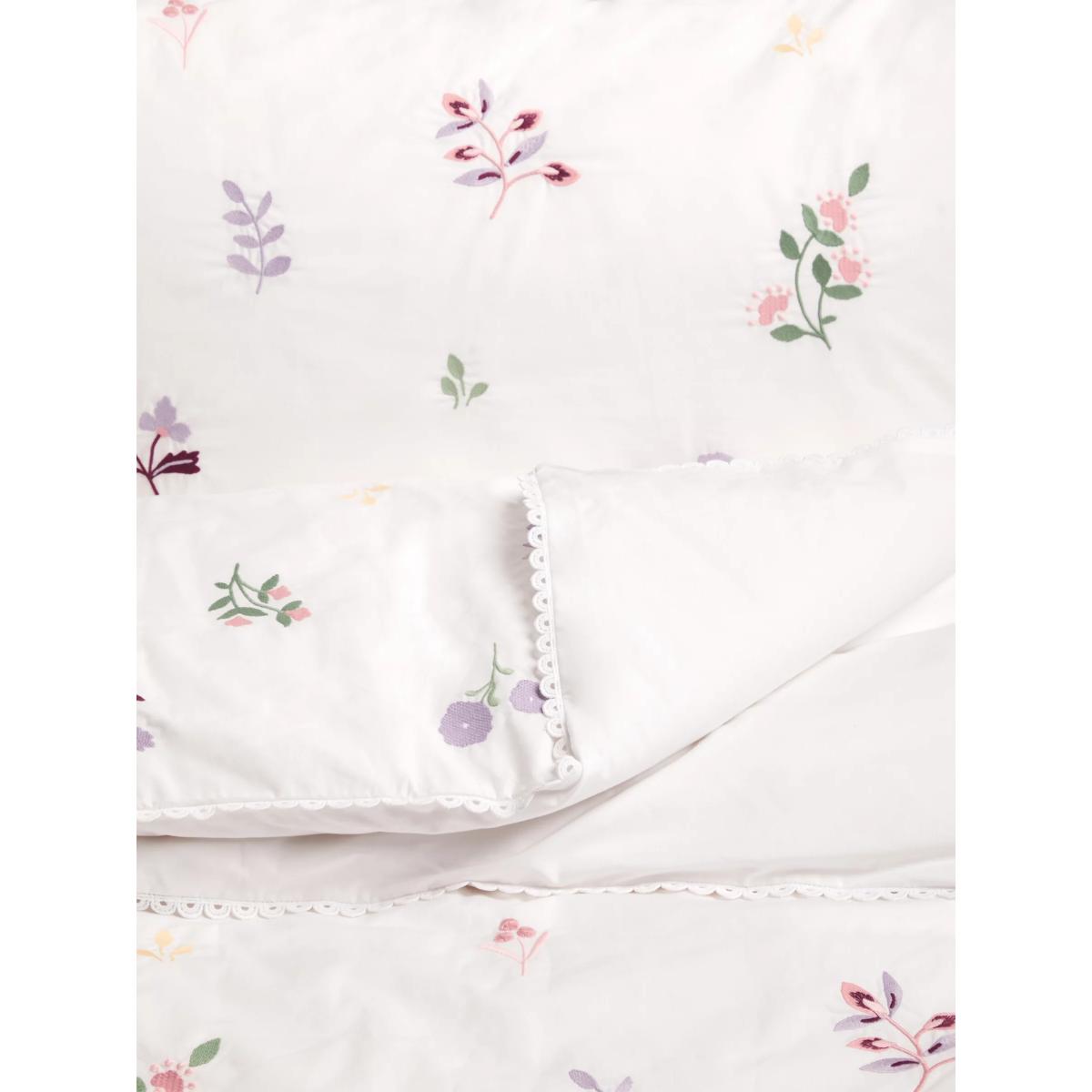 little home at John Lewis Spring Floral Embroidered Duvet Cover and Pillowcase Set, Single Set – image 2
