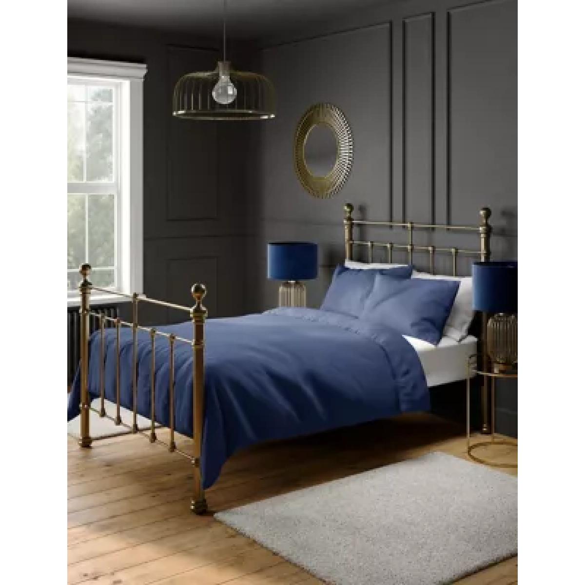 M&S Comfortably Cool Duvet Cover - SGL - Navy, Navy,Taupe,Light Grey,Powder Blue,Soft Pink,Cream,White,Duck Egg,Light Mauve – image 1