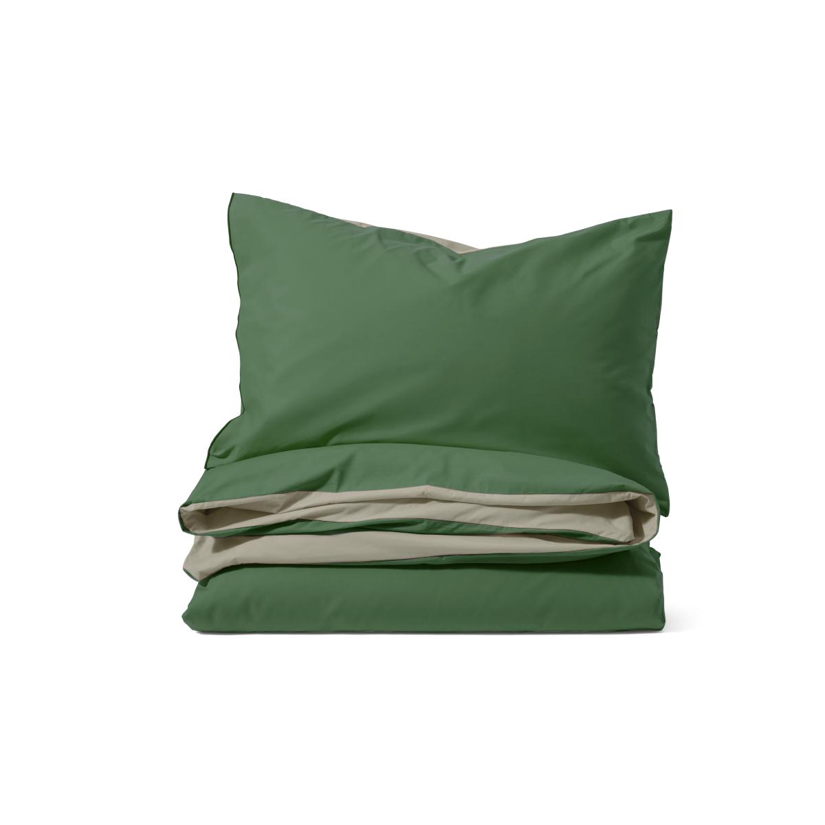 Solar 100% Cotton Reversible Duvet Cover + 1 Pillowcase, Single, Moss Green & Soft Green – image 2