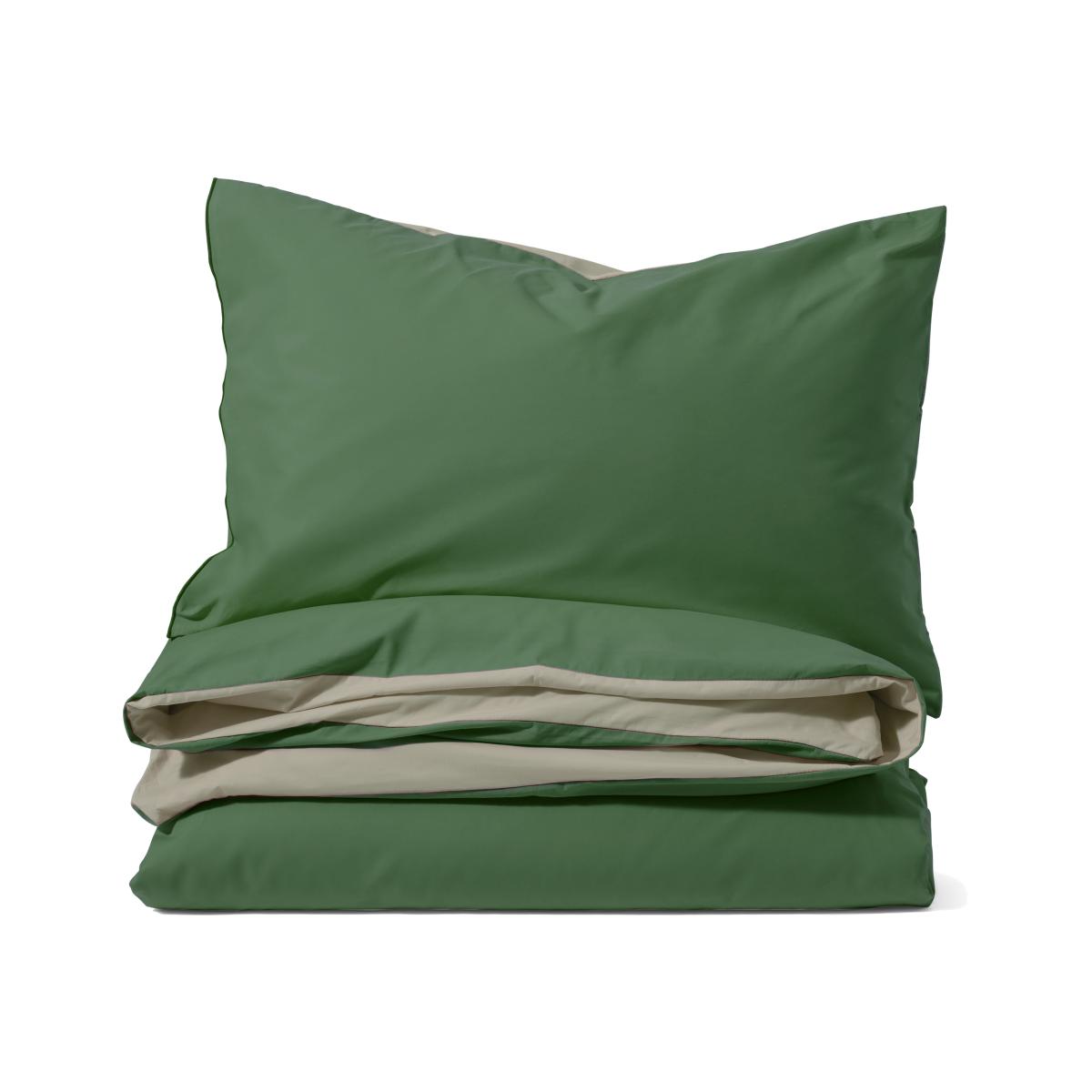 Solar 100% Cotton Reversible Duvet Cover + 1 Pillowcase, Single, Moss Green & Soft Green – image 1