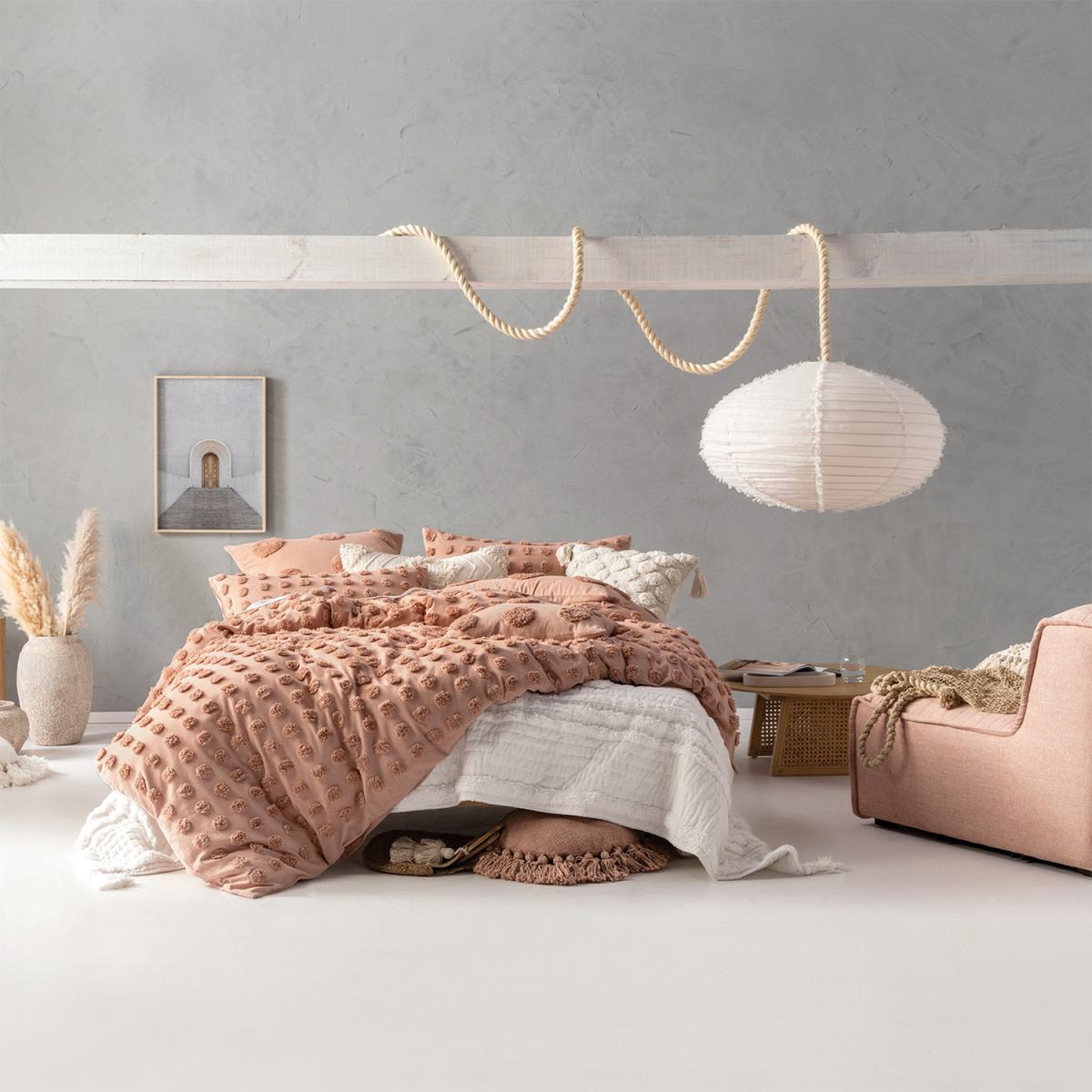 Tufted Polka Dot Duvet Cover Set - White / Single – image 3