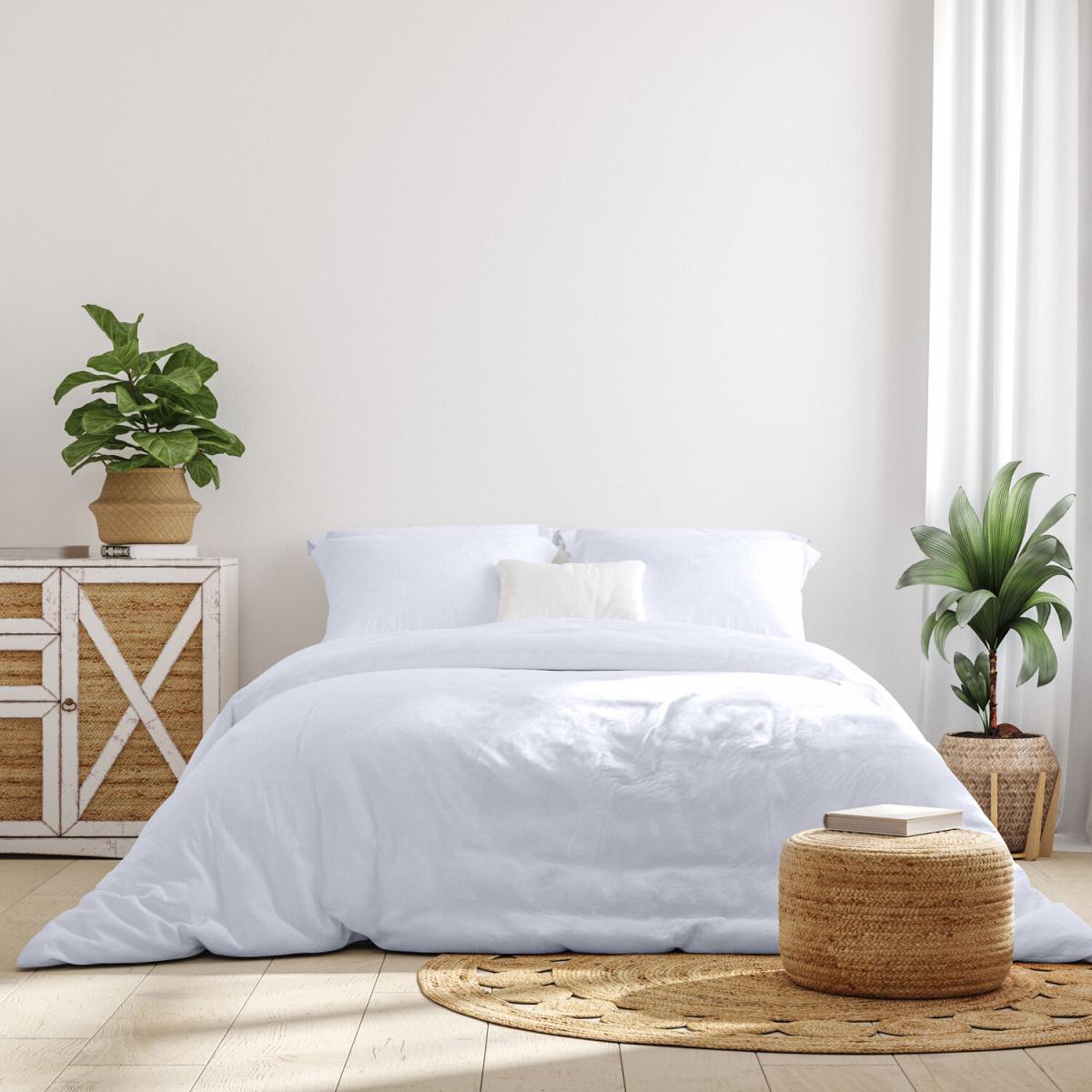 Flannel Fleece Single Duvet Cover and 2 pillowcases 50x70cm - White – image 2