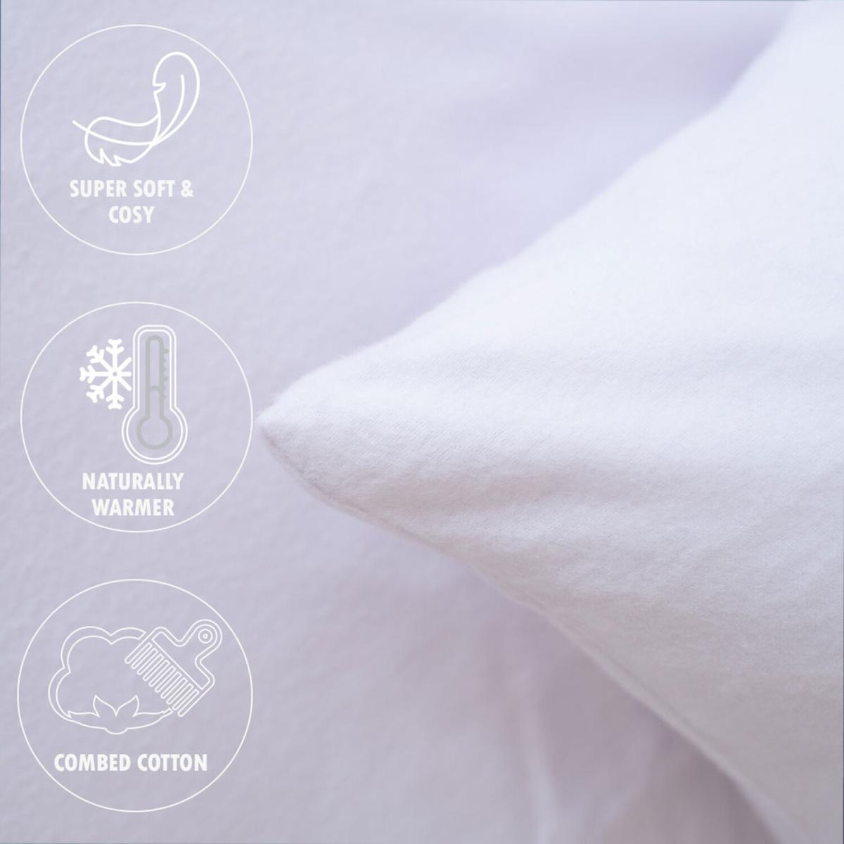 Flannel Fleece Single Duvet Cover and 2 pillowcases 50x70cm - White – image 6