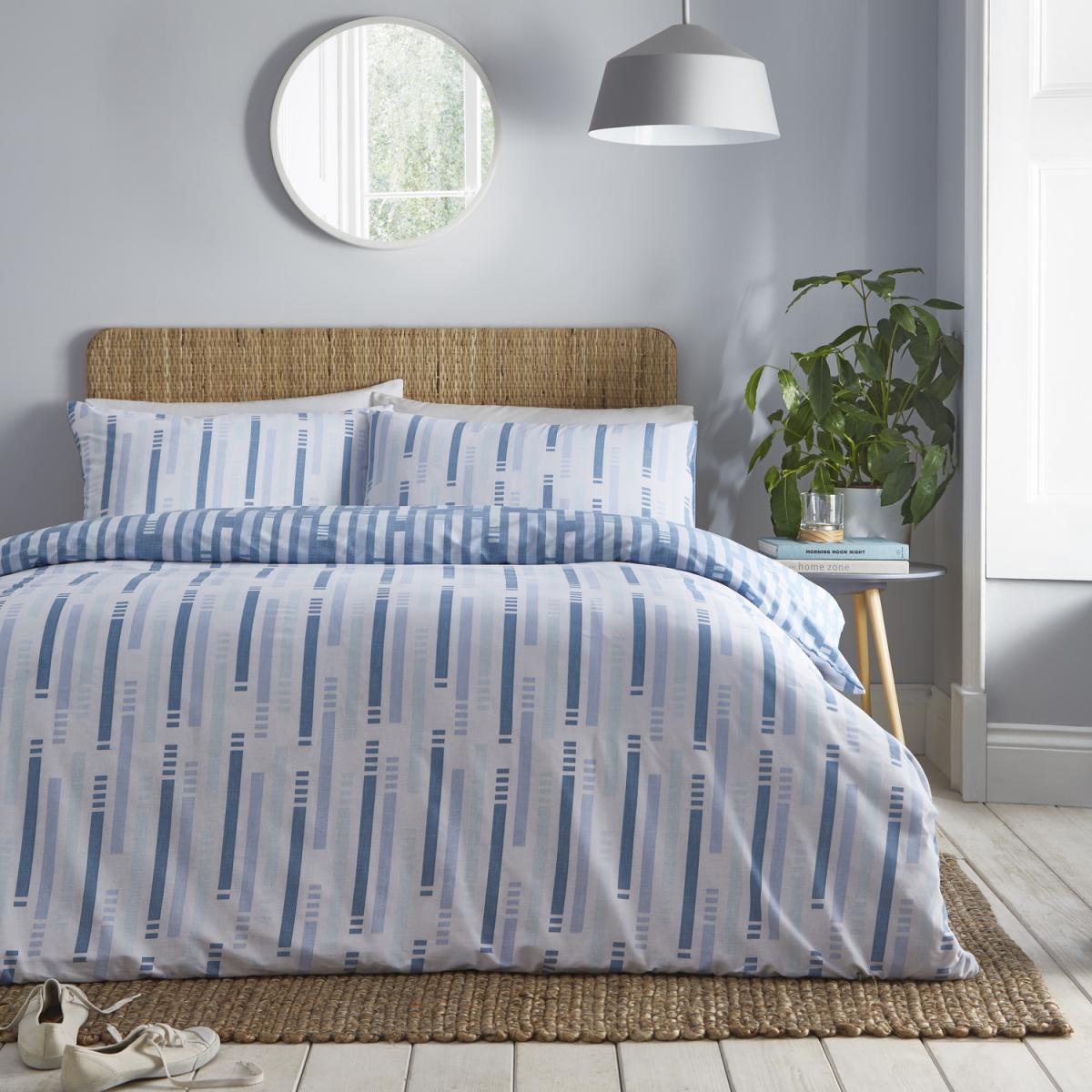Dune Single Bed Duvet Cover Set - Blue – image 1