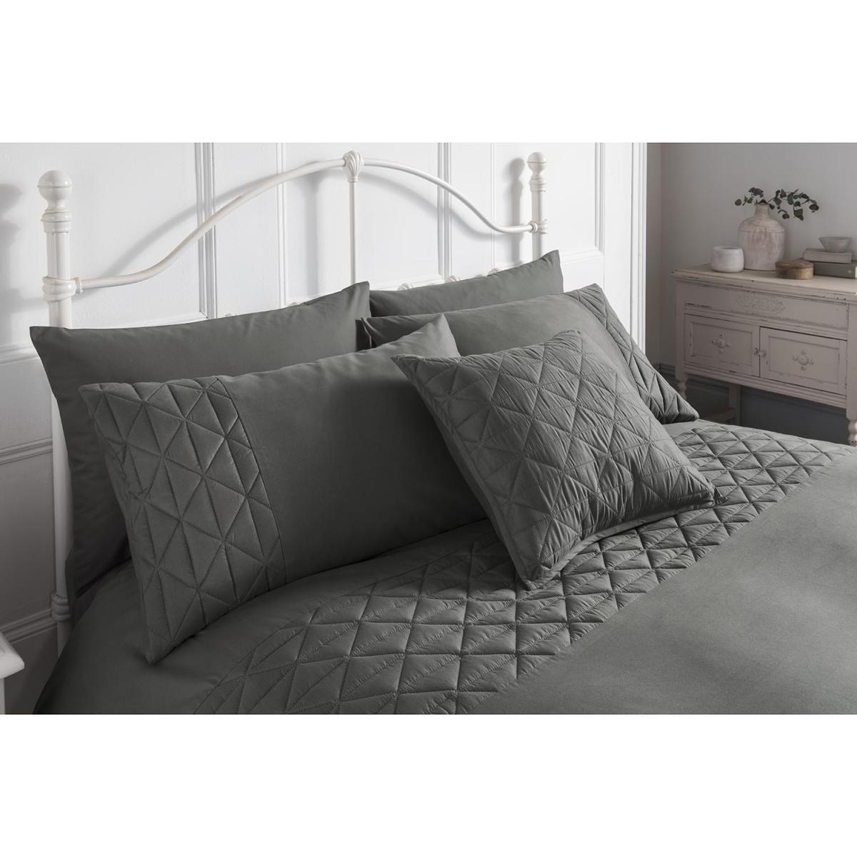 Pinsonic Duvet Cover and Pillowcase Set - Charcoal / Single – image 2