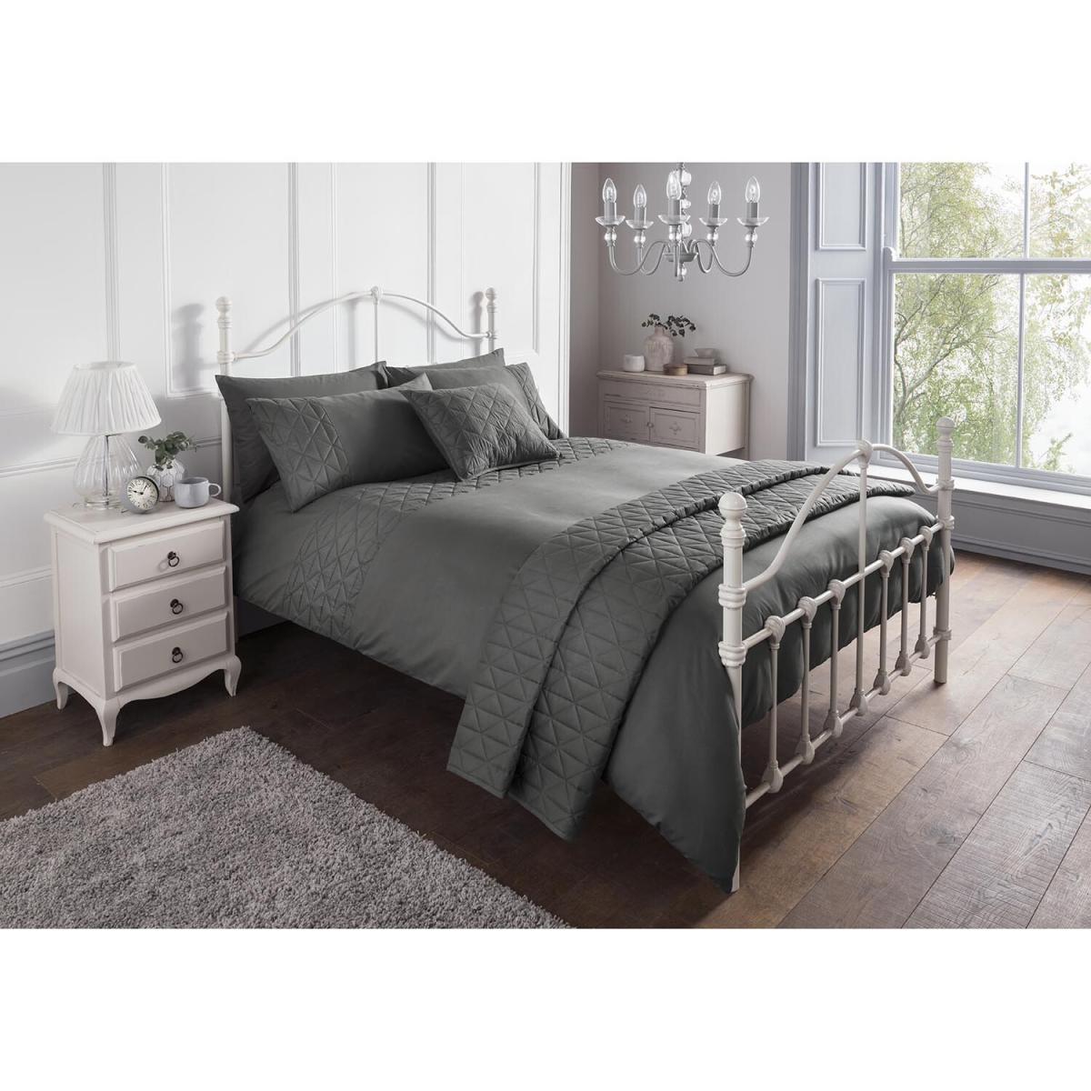 Pinsonic Duvet Cover and Pillowcase Set - Charcoal / Single – image 3