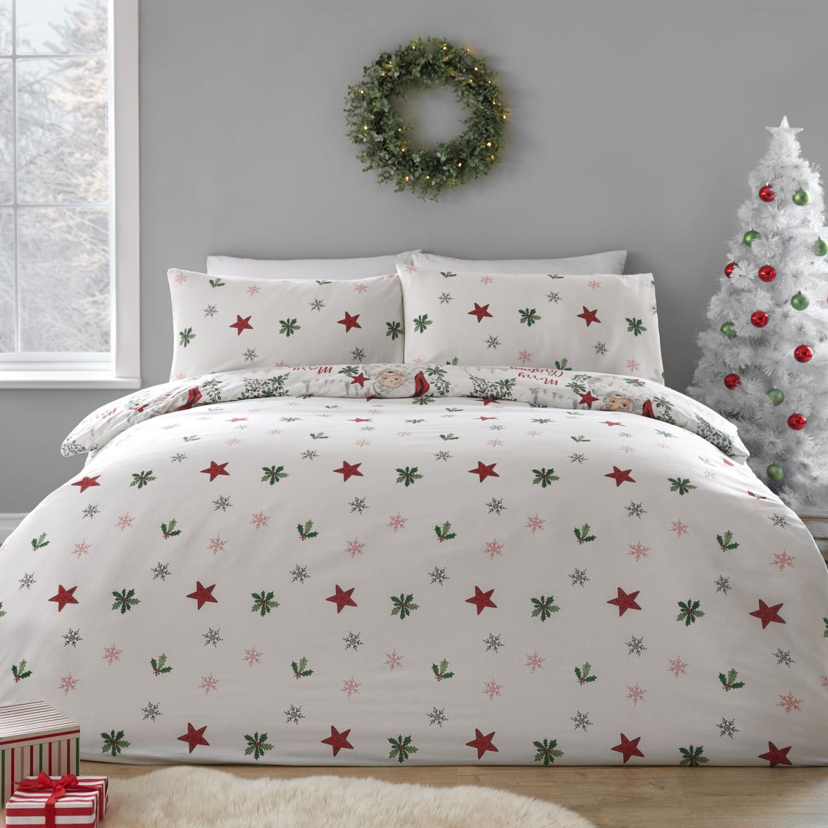 Santas North Pole Duvet Cover and Pillowcase Set - Green / Single – image 2
