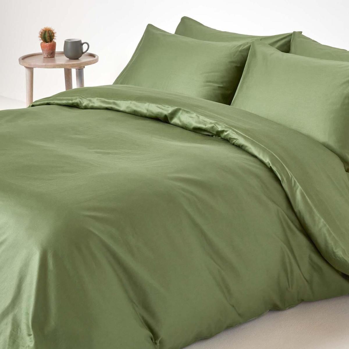 Organic Egyptian Cotton Duvet Cover Set - Moss Green / Single – image 1