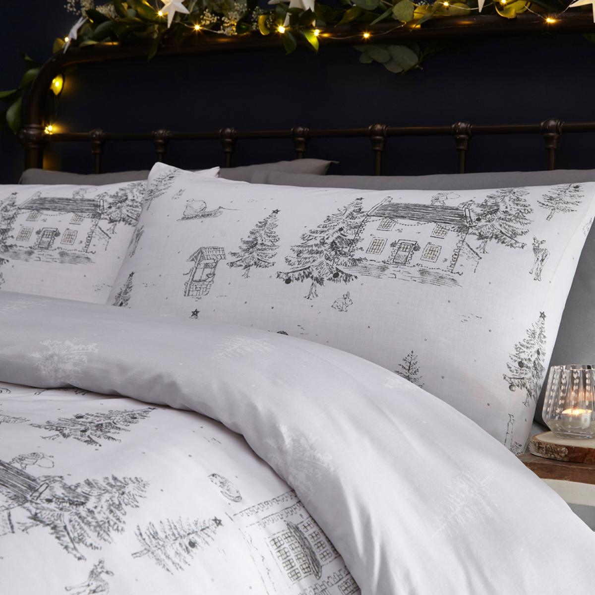 Snowy Cottages Duvet Cover Set - Snow / Single – image 2