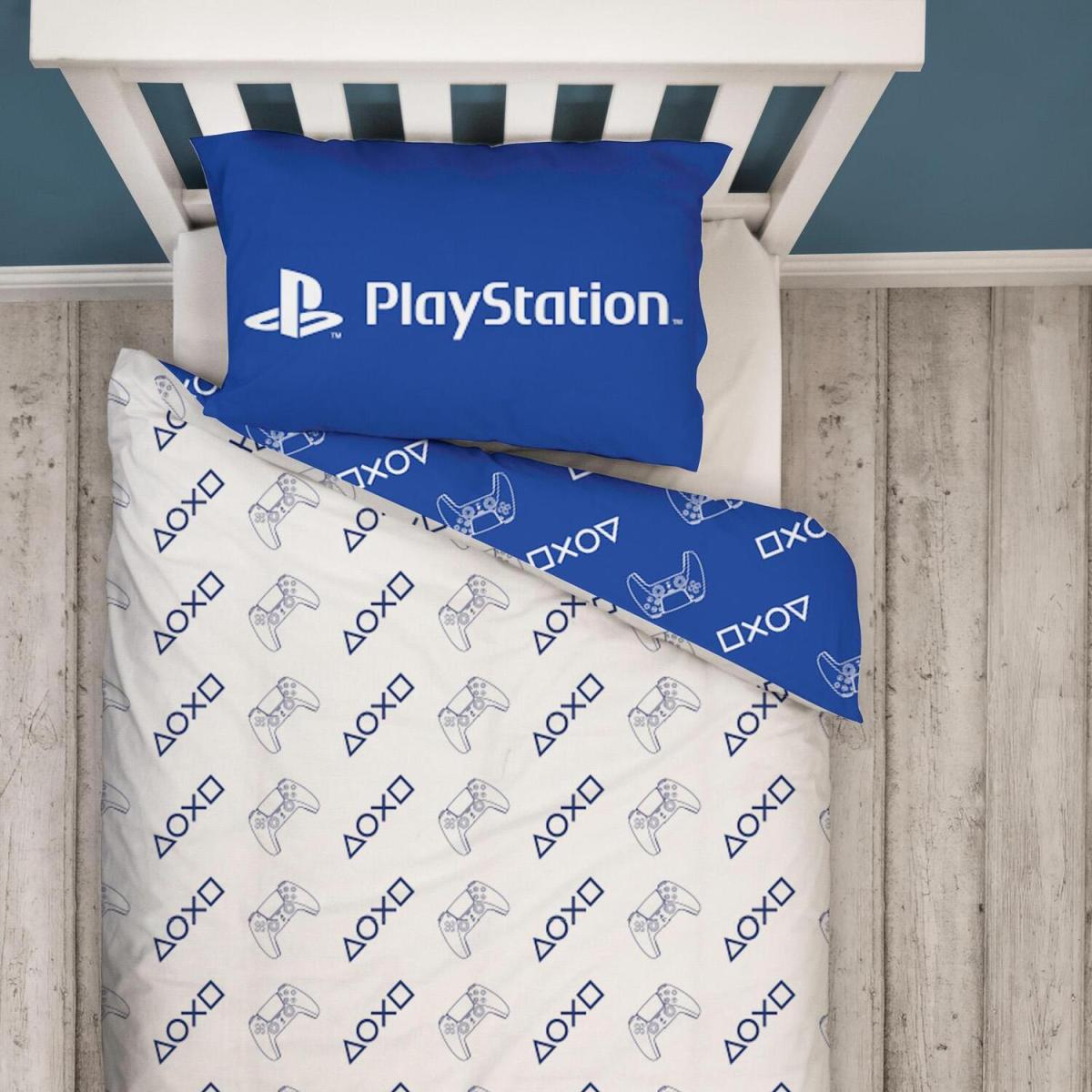 Playstation Player One Duvet Cover with Pillowcase Bedding Quilt Set - Blue / Single – image 4