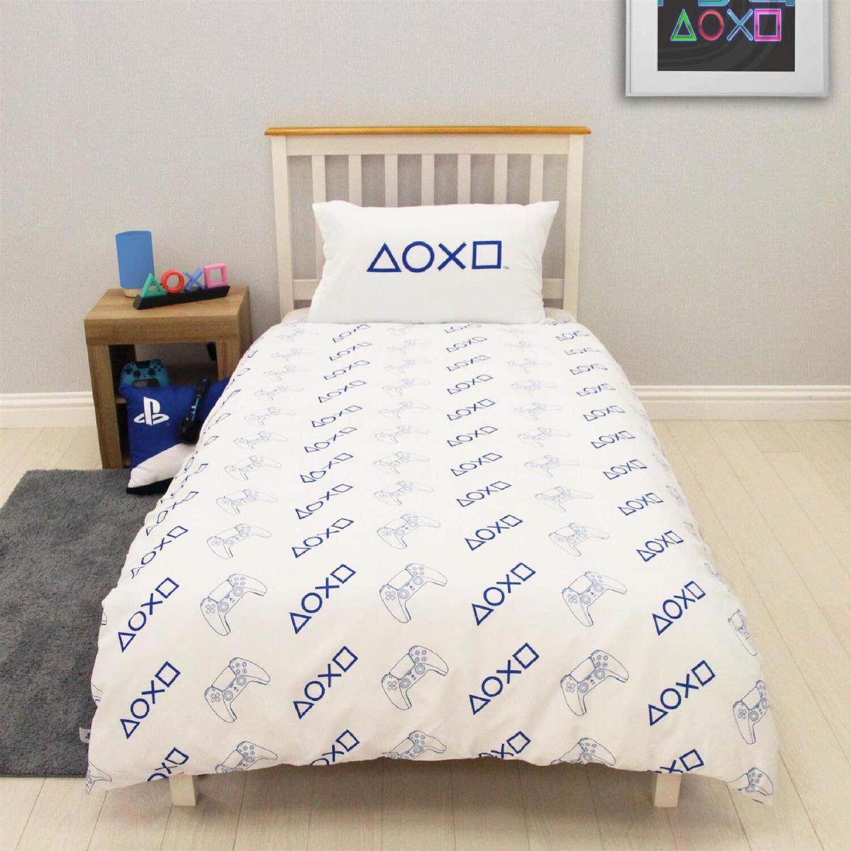 Playstation Player One Duvet Cover with Pillowcase Bedding Quilt Set - Blue / Single – image 6