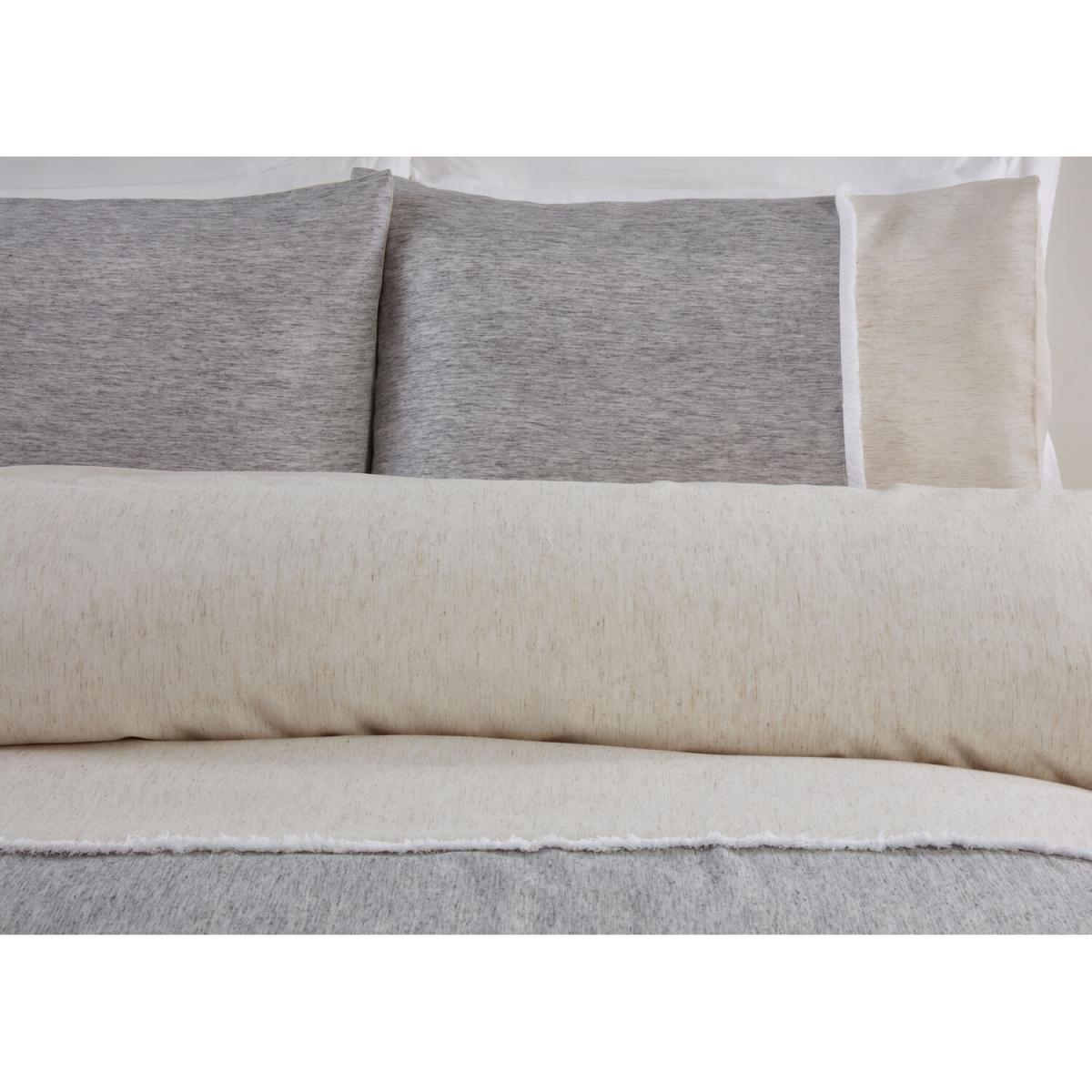 Kya Fringe Panel Duvet Cover and Pillowcase Set - Greige / Single – image 3