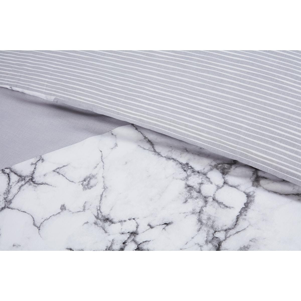 Marble Geo Duvet Cover and Pillowcase Set - Grey / Single – image 5