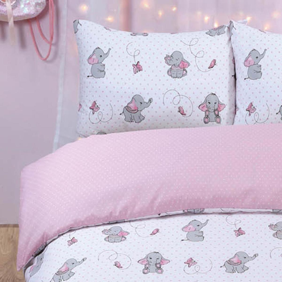 Dreamscene Ellie Elephant Duvet Cover Bedding Set Kids - Pink / Single – image 2