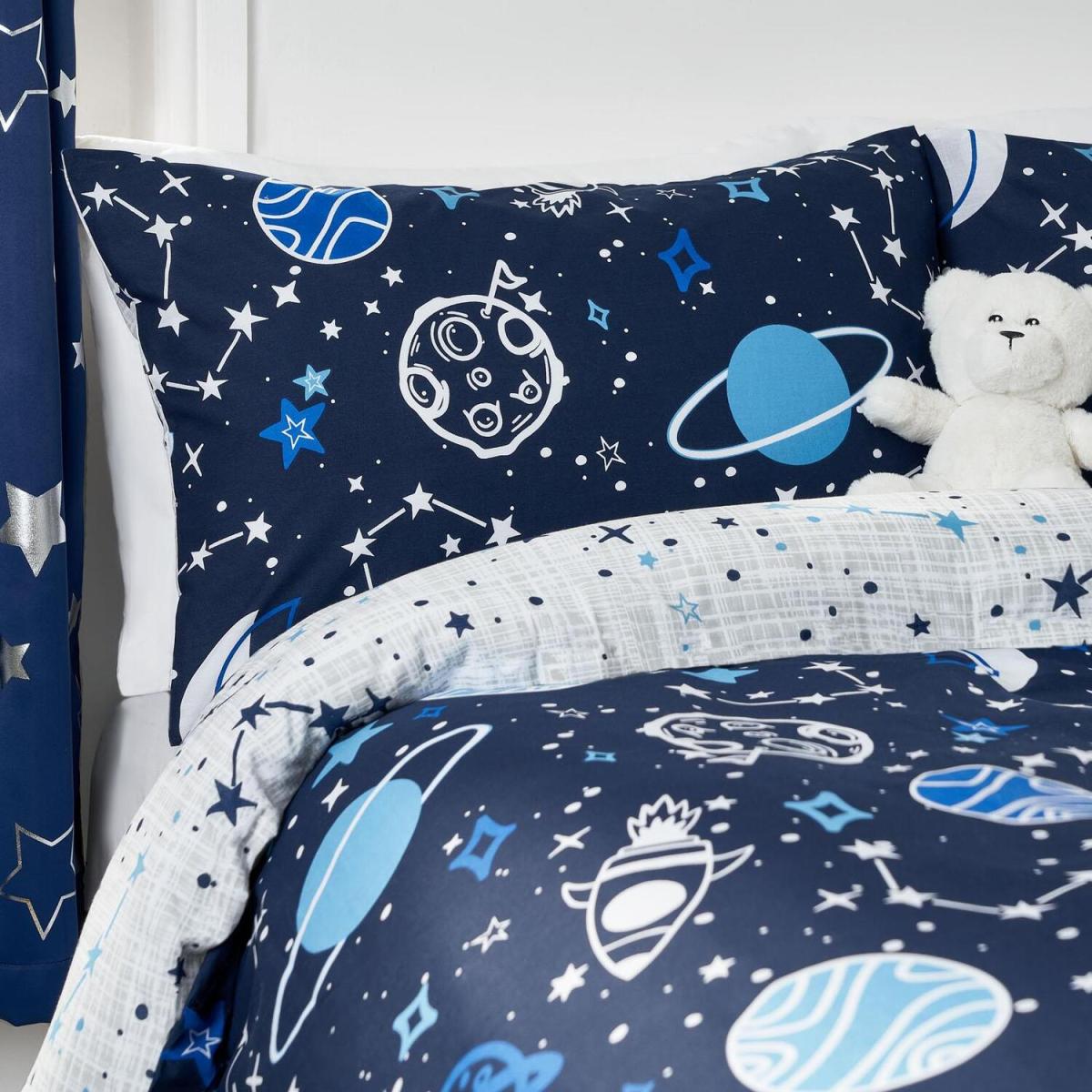 Dreamscene Space Planets Duvet Cover Bedding Set - Blue / Single – image 2