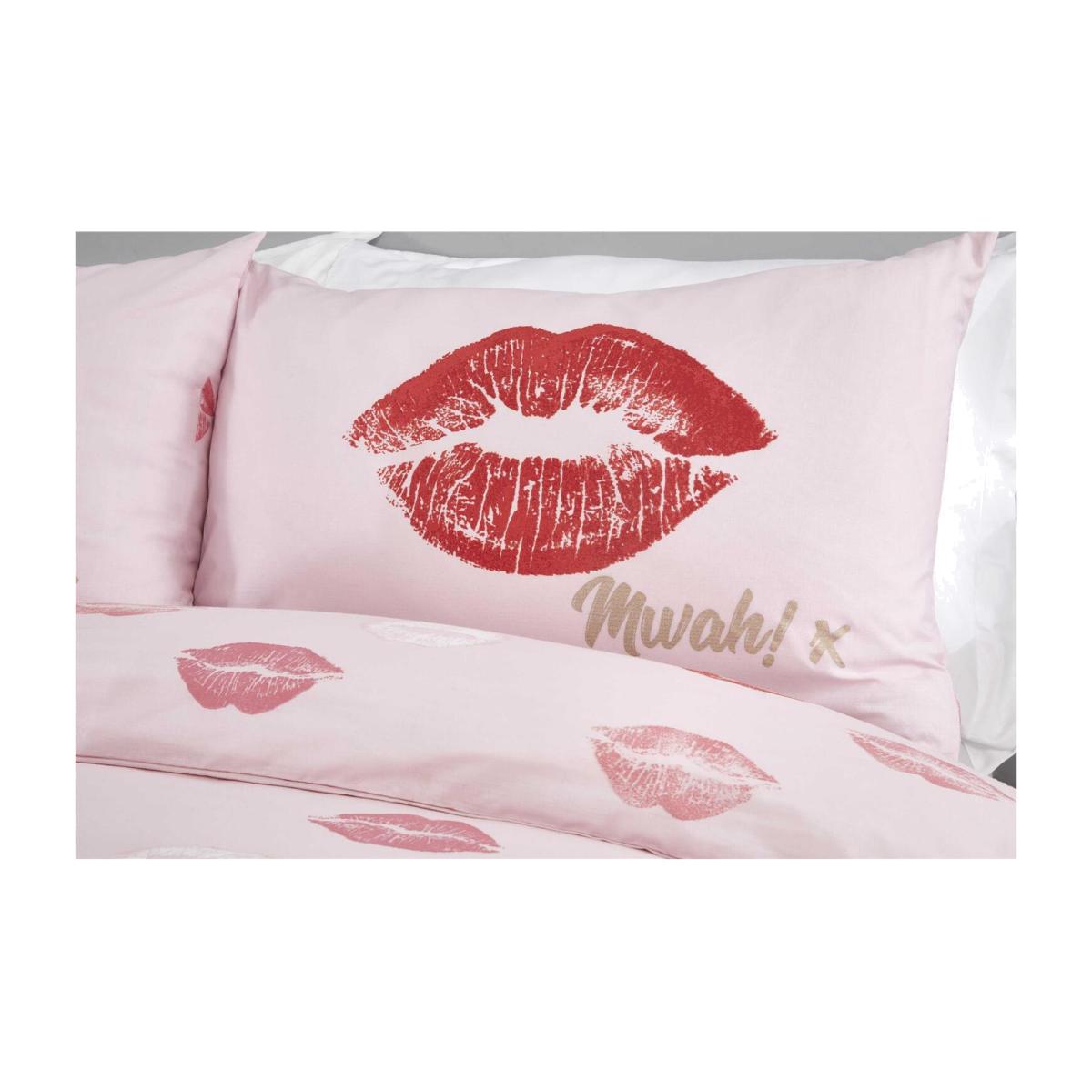 Lippy Foiled Reversible Duvet Cover Bedding Sets - Pink / Single