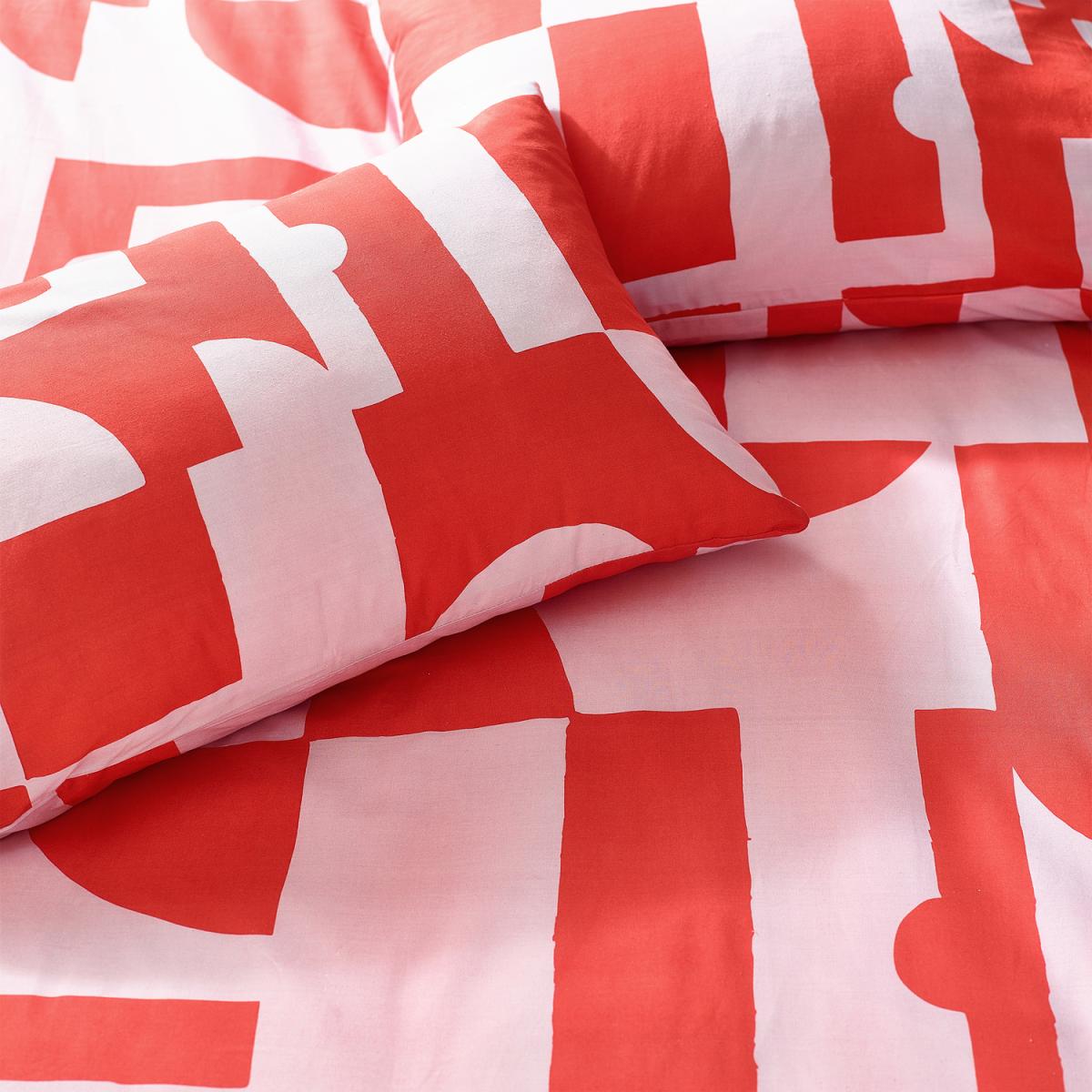 Mid-Century Abstract Duvet Cover Set - Pink/Red / Single – image 3