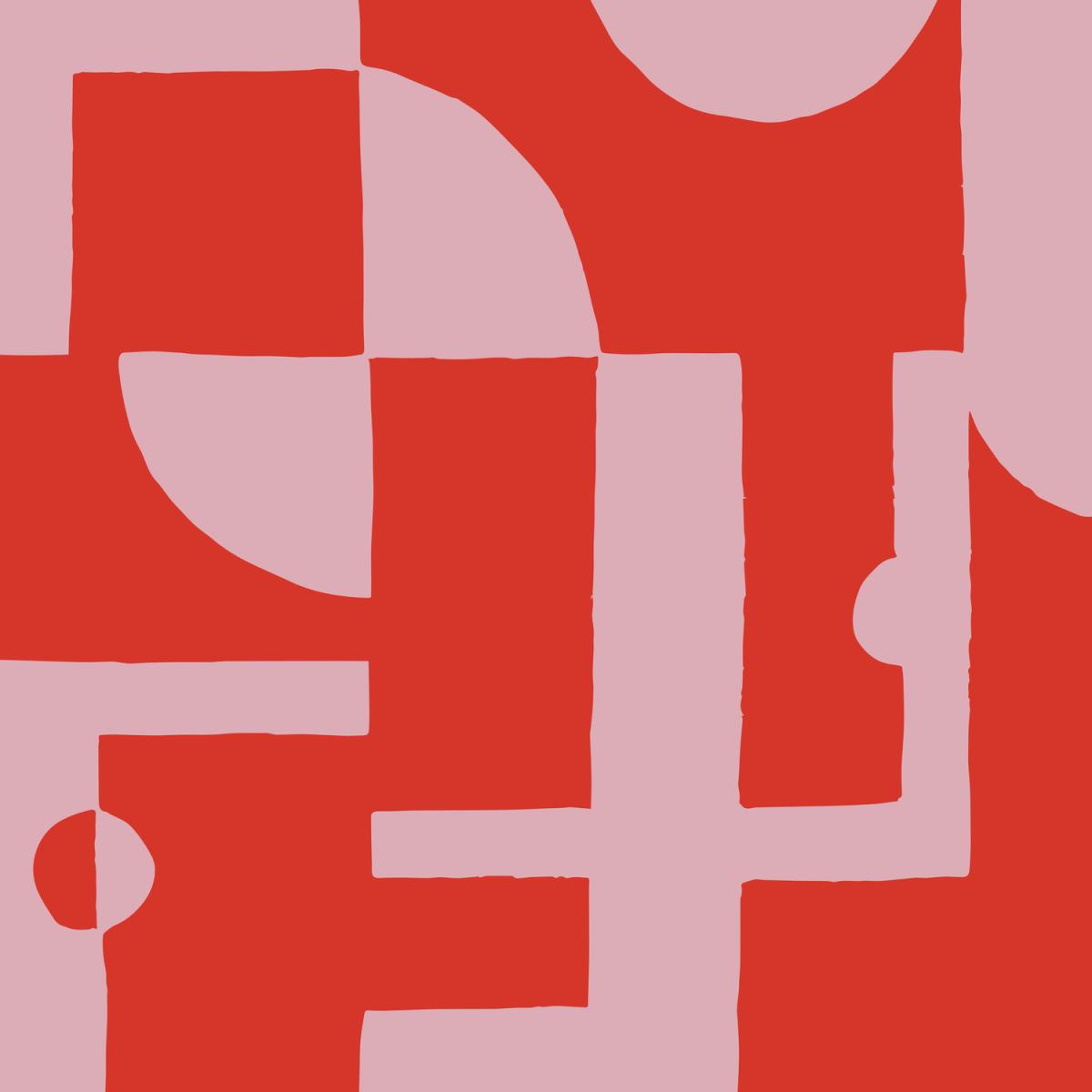 Mid-Century Abstract Duvet Cover Set - Pink/Red / Single – image 4