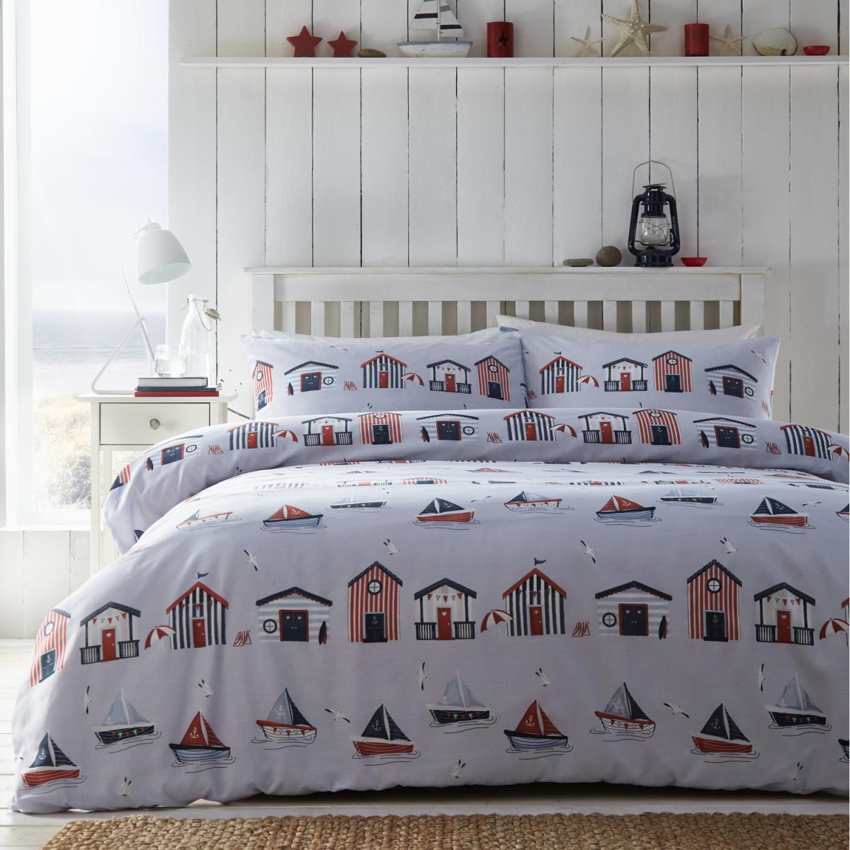 Beach Huts Duvet Set - Blue / Single – image 1