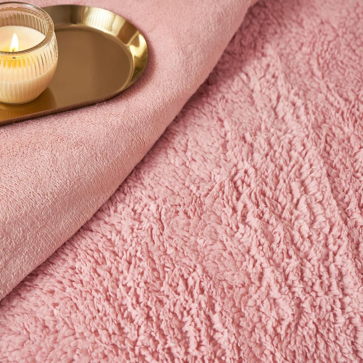 Brentfords Sherpa Fleece Reverse Duvet Cover Bedding Set - Pink / Single – image 6