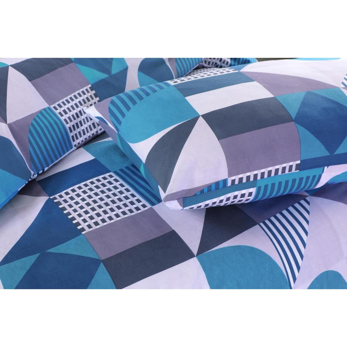 Scott Geometric Duvet Cover Set - Blue / Single – image 3