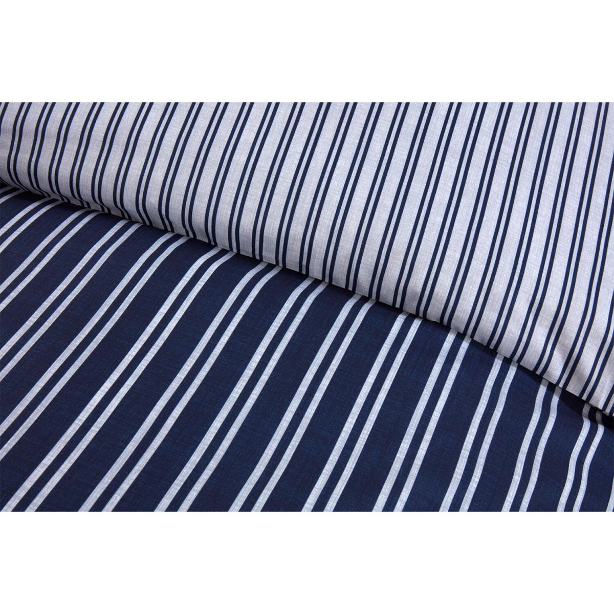 Harbour Stripe Duvet Cover and Pillowcase Set - Navy / Single – image 4