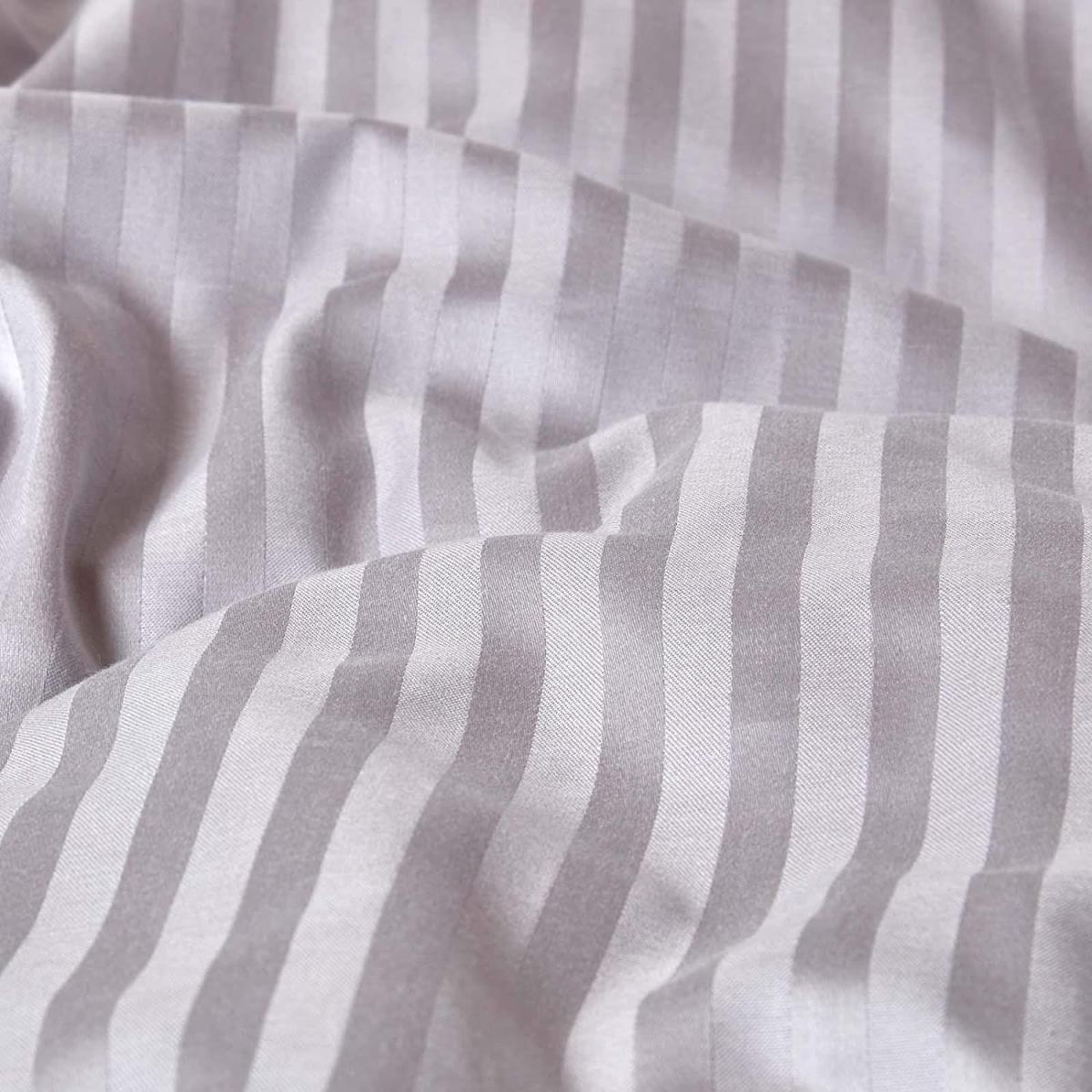 Satin Stripe Egyptian Cotton Duvet Cover with Pillowcase - Pink / Single – image 27