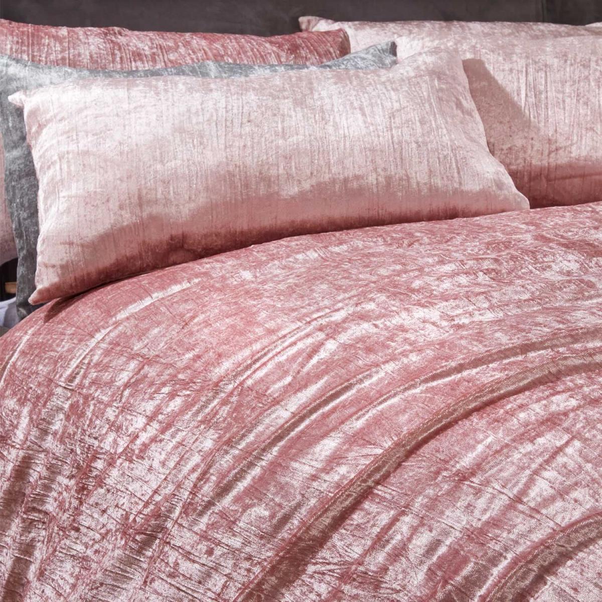 Sienna Valencia Crinkle Velvet Duvet Cover Bedding Set - Pink / Single – image 3
