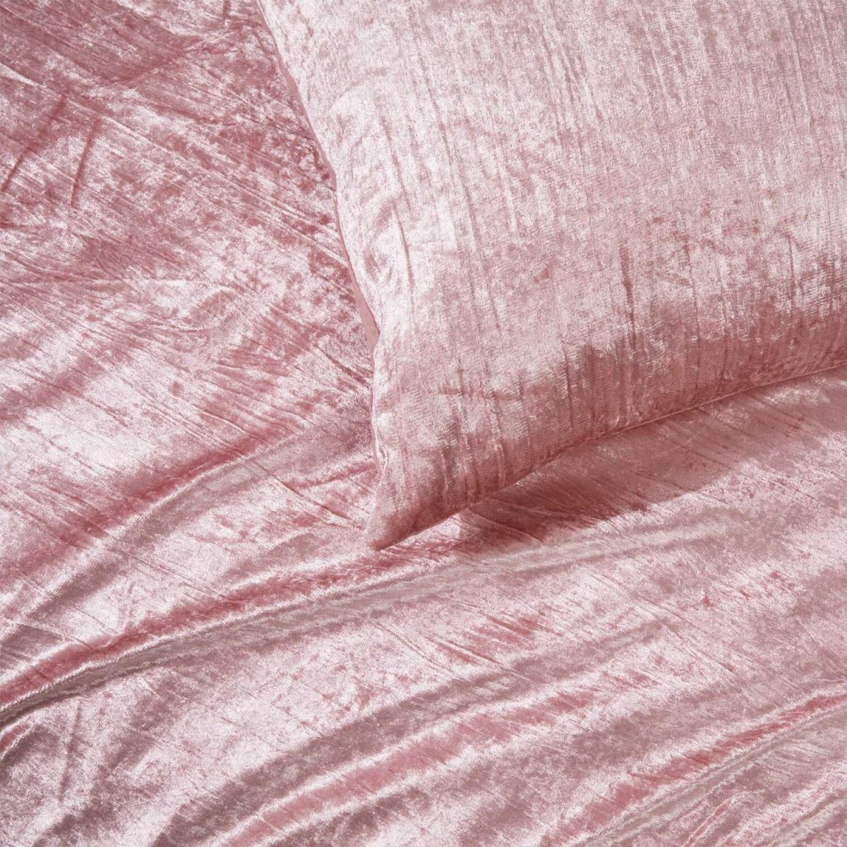 Sienna Valencia Crinkle Velvet Duvet Cover Bedding Set - Pink / Single – image 4