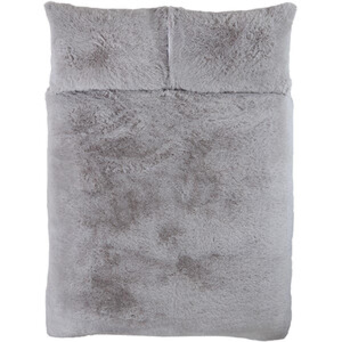 Shaggy Faux Fur Duvet Cover and Pillowcase Set - Charcoal / Single – image 13
