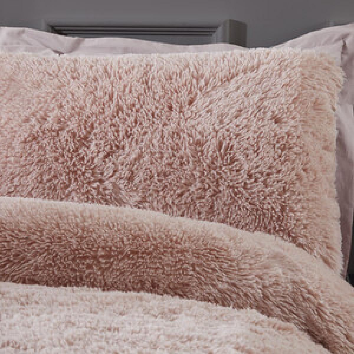 Shaggy Faux Fur Duvet Cover and Pillowcase Set - Charcoal / Single – image 9