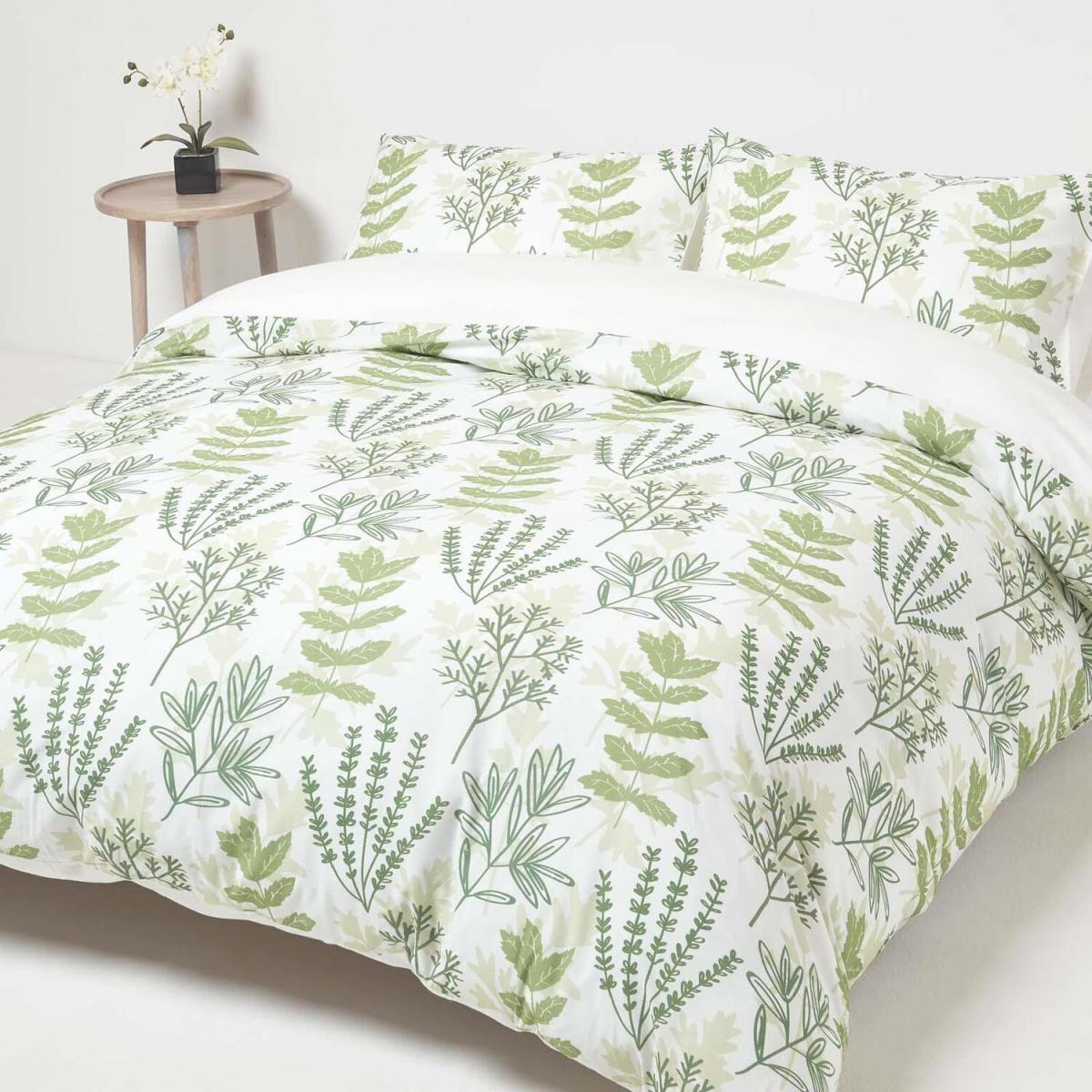 Botanical Garden Printed Duvet Cover Set with Pillowcase - Green / Single – image 2