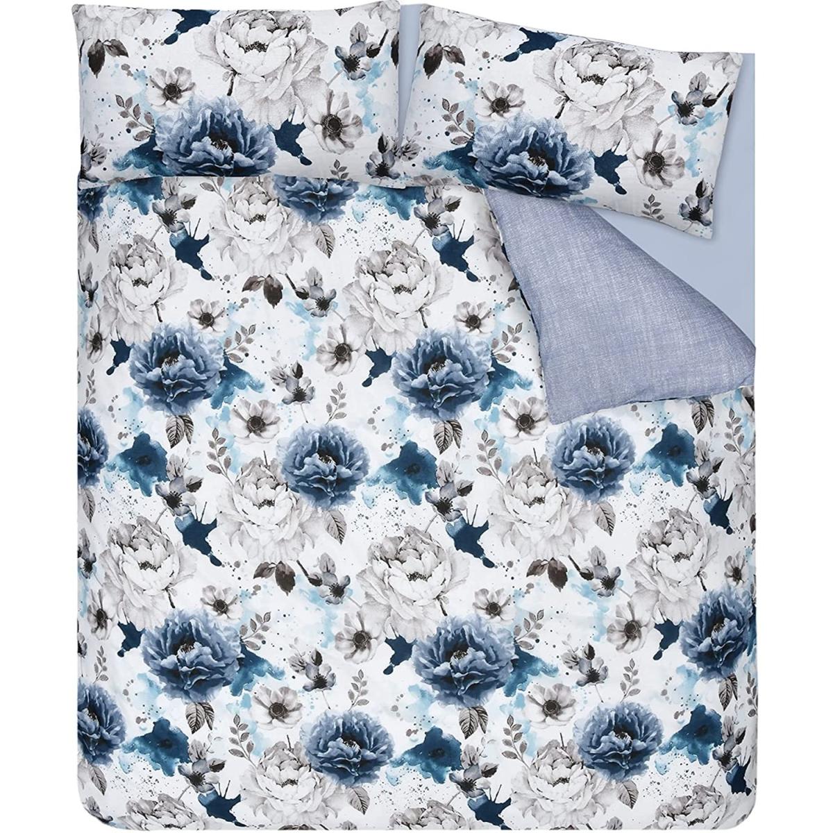 Sleepdown Inky Floral Blue Duvet Cover Set - Blue / Single – image 5
