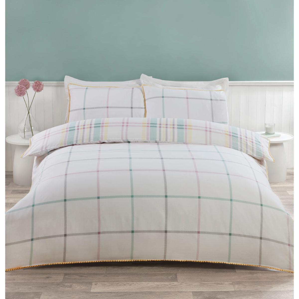 Spring Check Pompom Duvet Cover Set - Single – image 2