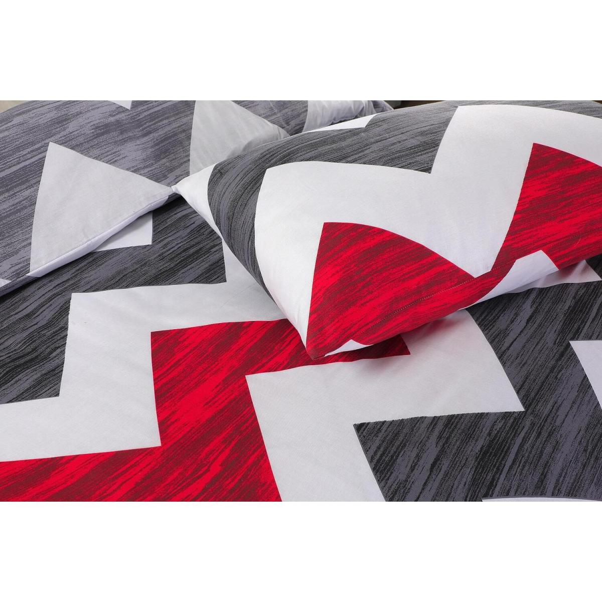 Ronald Geometric Duvet Cover Set - Red / Single – image 2