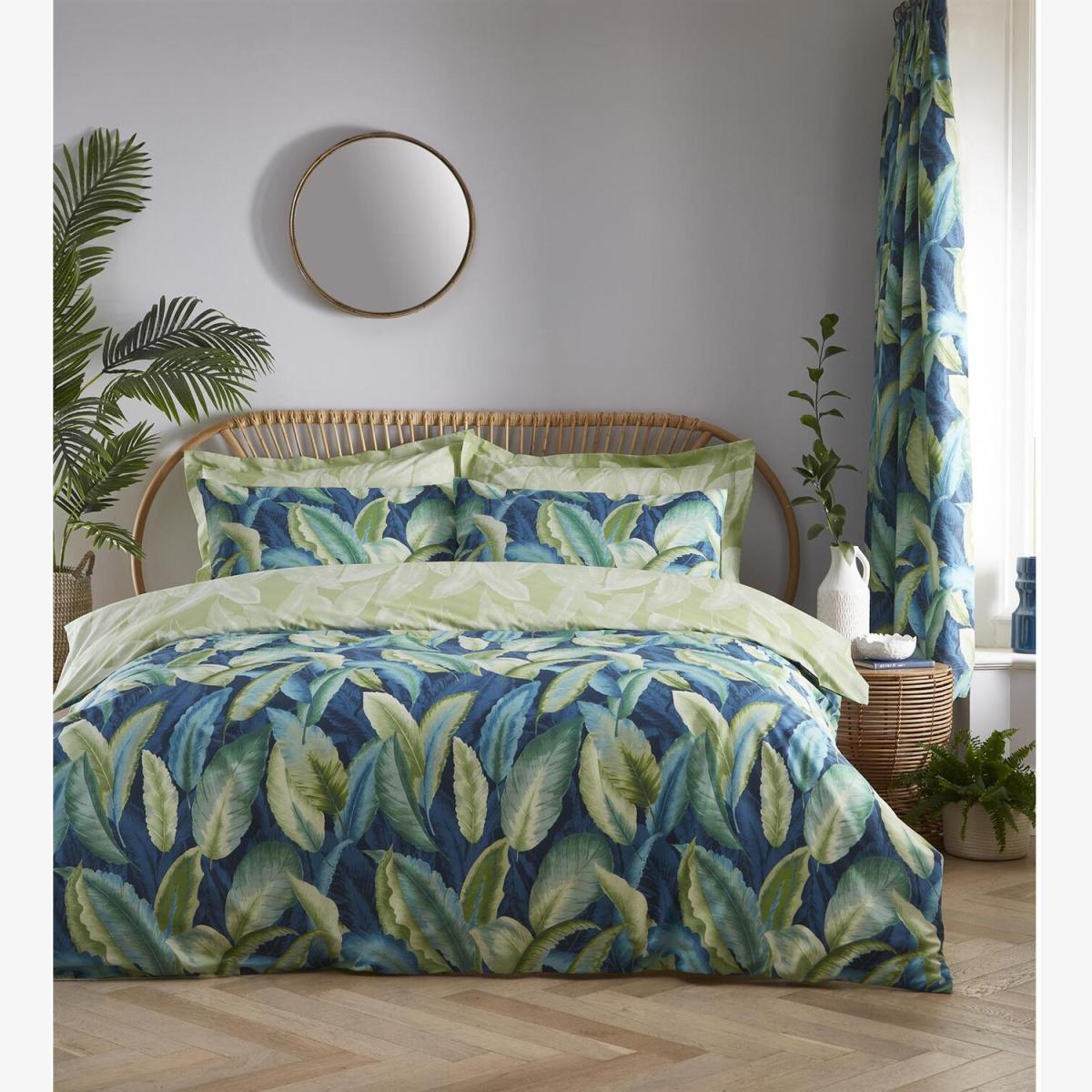 144 Thread Count Bedding Antique Leaf Duvet Cover Set - Green / Single / 200cm