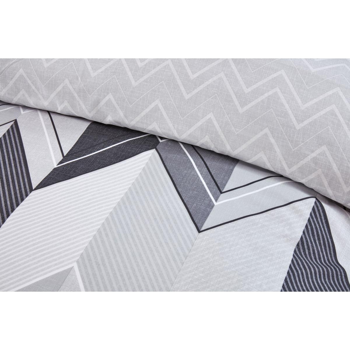 Chevron Duvet Cover and Pillowcase Set - Monochrome / Single – image 5