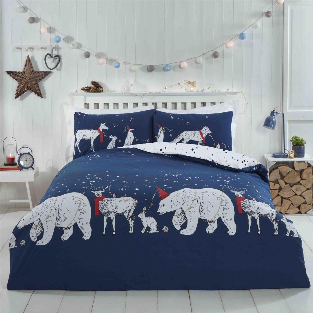 Polar Bears Friends Duvet Cover Set - Blue / Single