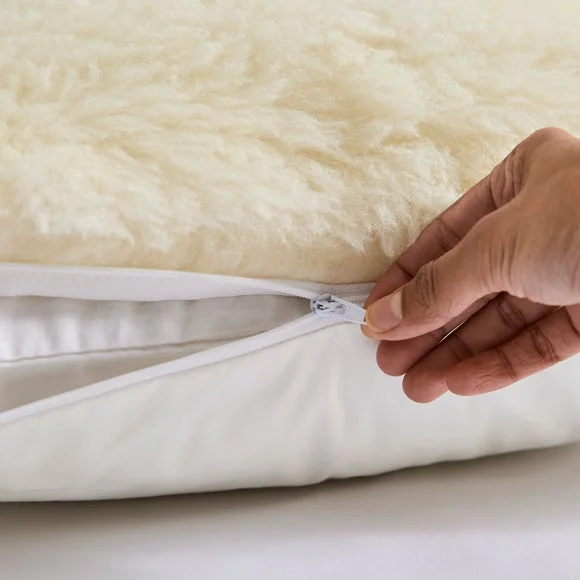 Fogarty Unbleached Wool Pillow Topper – image 5