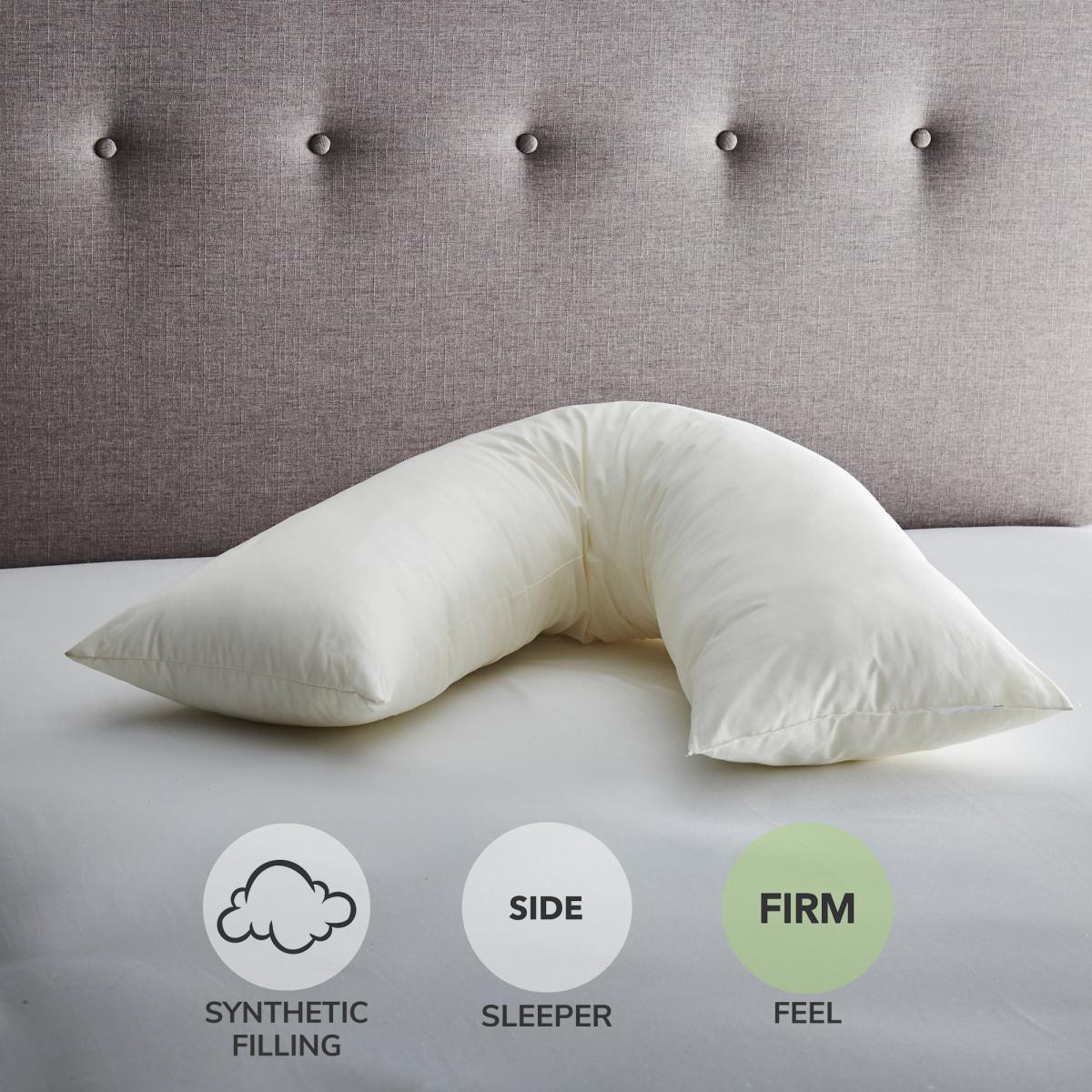 Fogarty V-Shaped Orthopaedic Firm-Support Pillow White – image 1