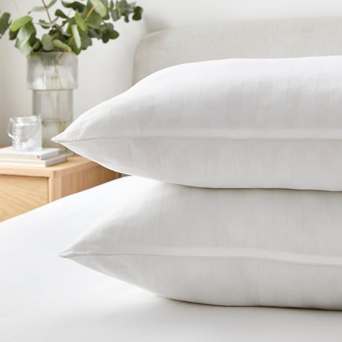 Hotel Luxury Cotton Firm Pillow Pair White – image 2