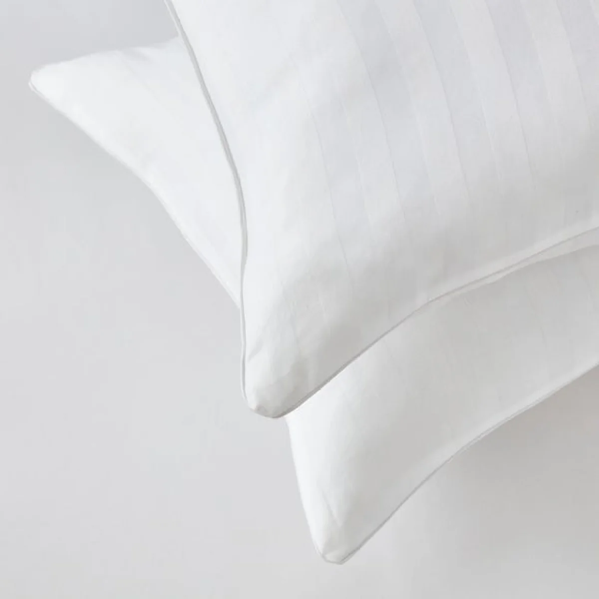 Hotel Pack of 2 Luxury Cotton Anti Allergy Back Sleeper Pillows White – image 2