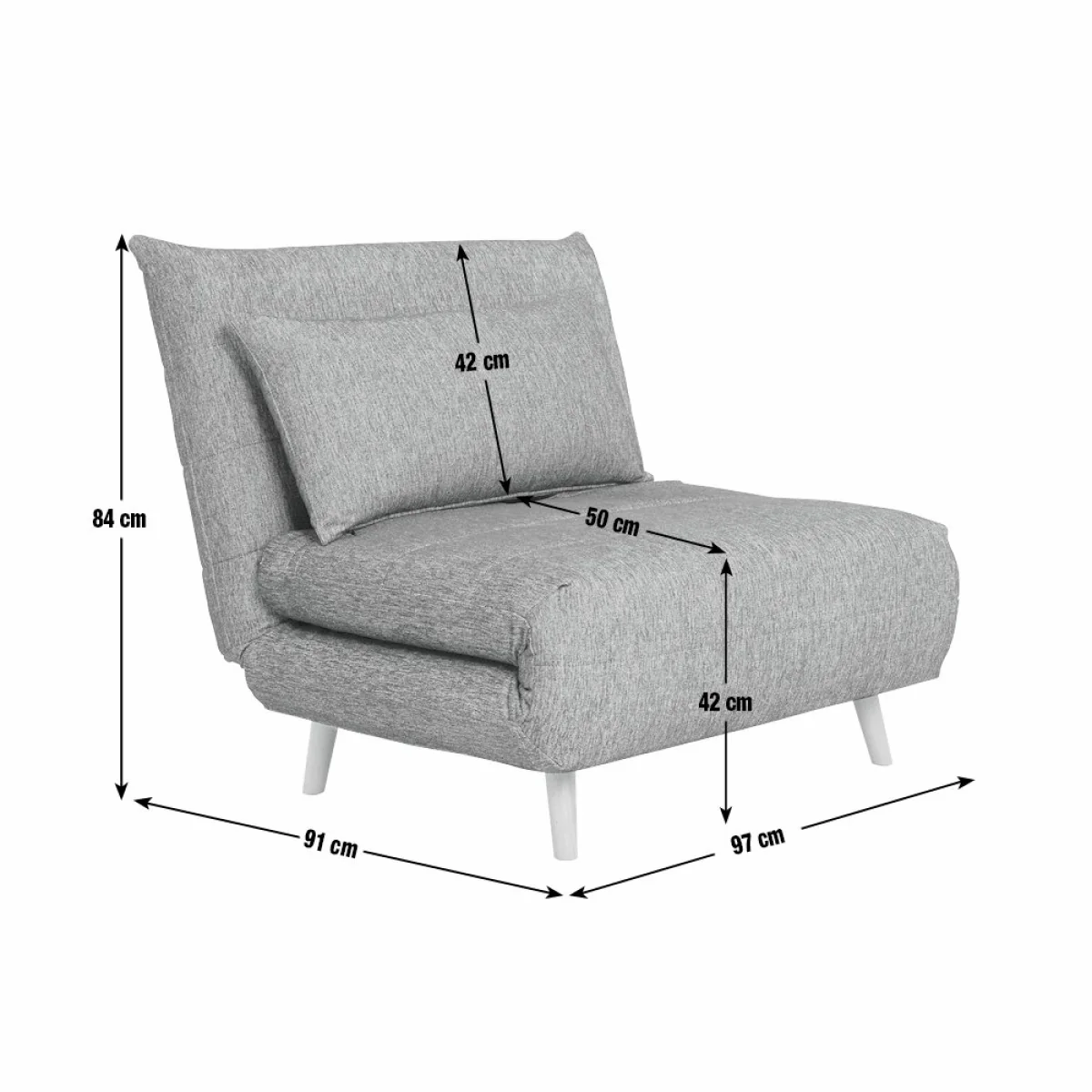 Habitat Pillow Single Fabric Chairbed - Blue – image 9