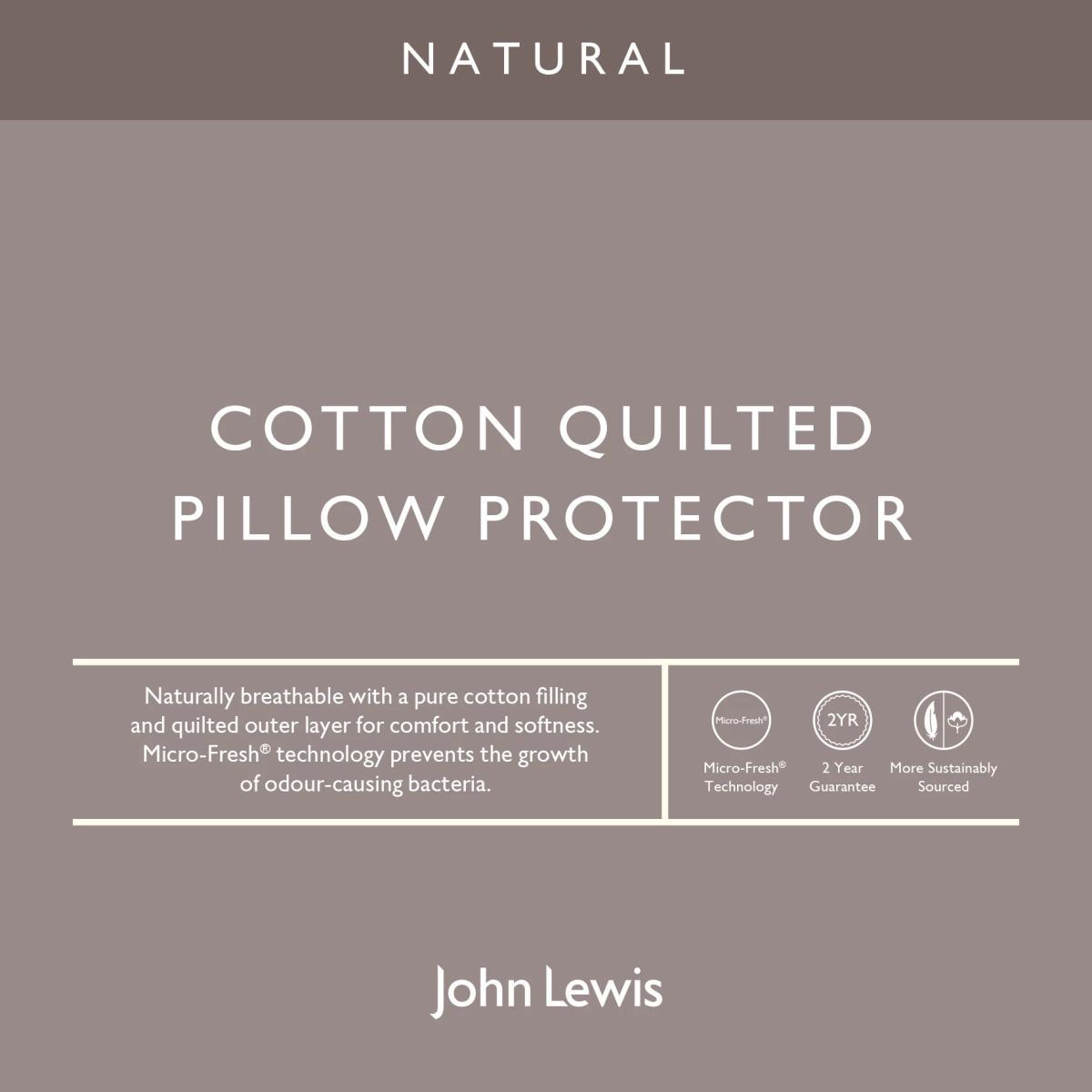 John Lewis & Partners Natural Cotton Quilted Kingsize Pillow Protector – image 6
