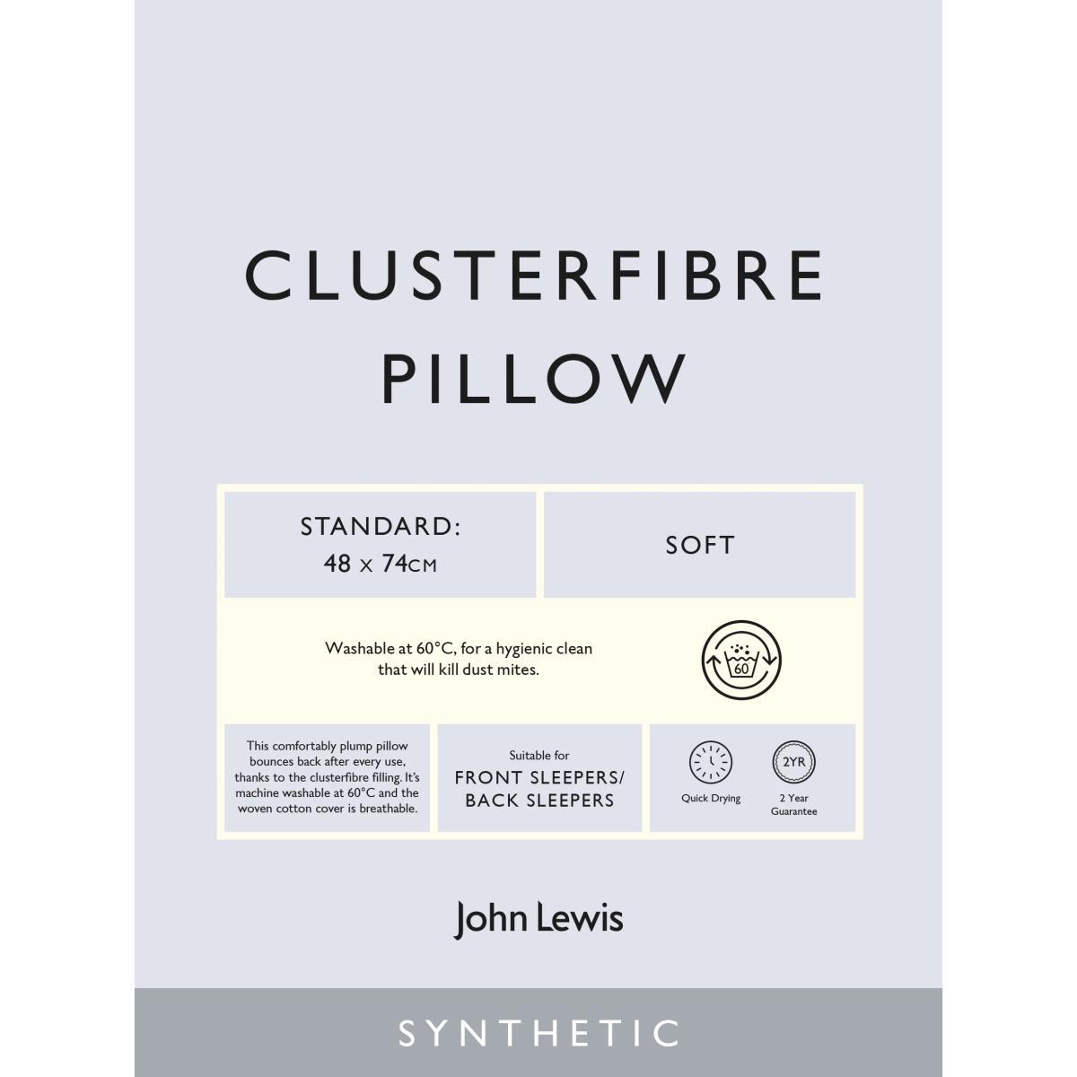 John Lewis & Partners Synthetic Clusterfibre Standard Pillow, Soft – image 4