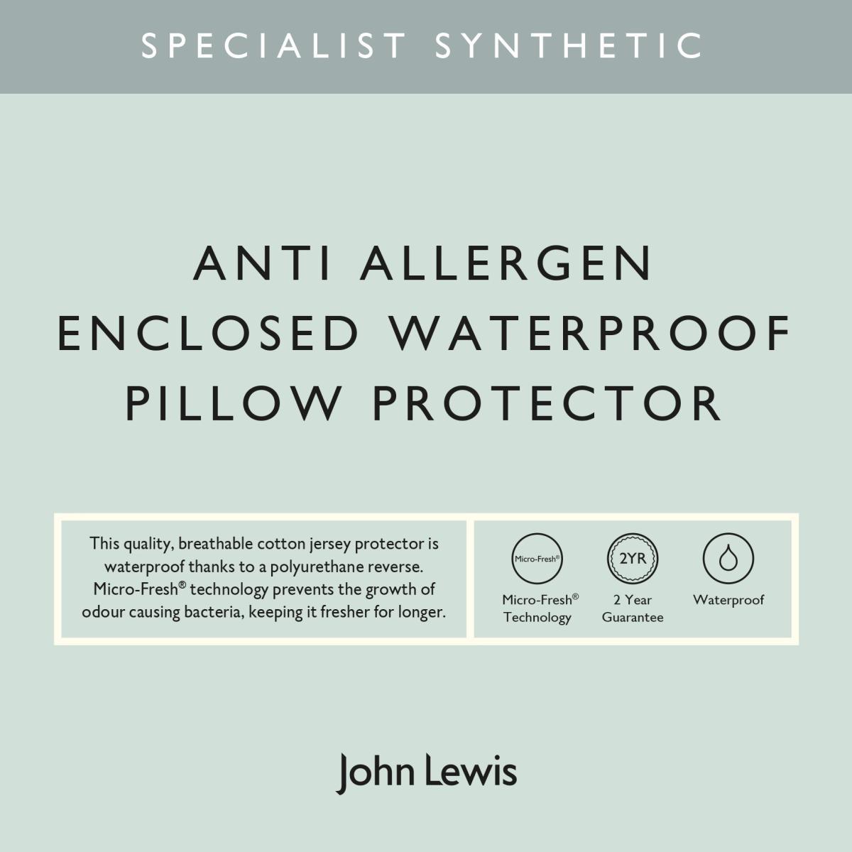 John Lewis & Partners Specialist Synthetic Anti Allergen Enclosed Waterproof Standard Pillow Protector – image 5