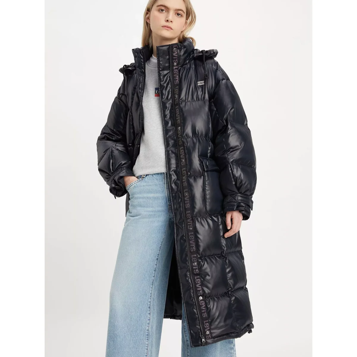 Levi's Pillow Bubble Long Padded Coat, Caviar – image 2