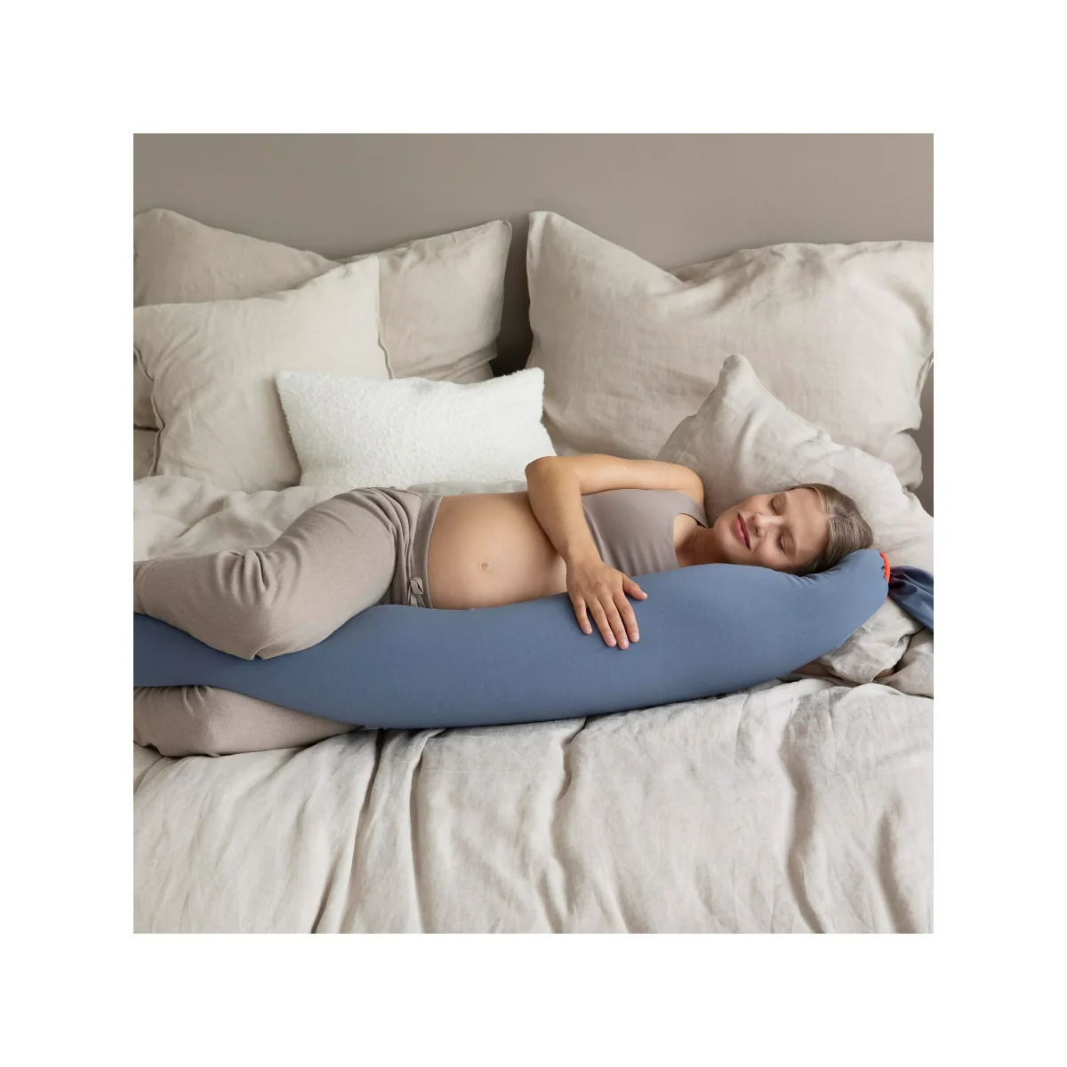 bbhugme Pregnancy Pillow, Blue/Orange – image 2