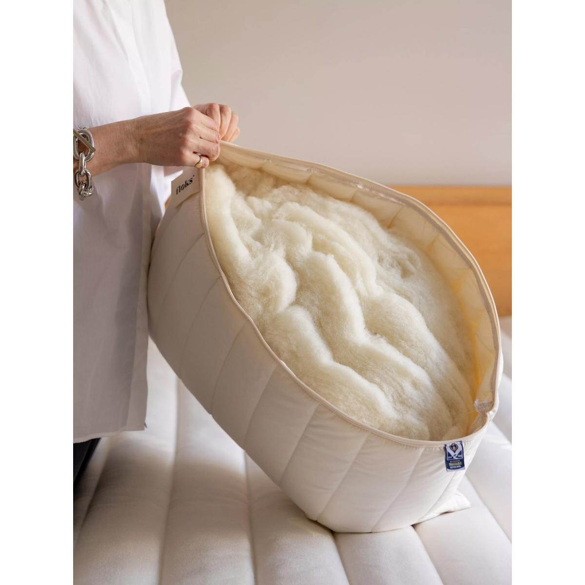 Floks Luxury Quilted Wool King Size Pillow, Soft – image 2